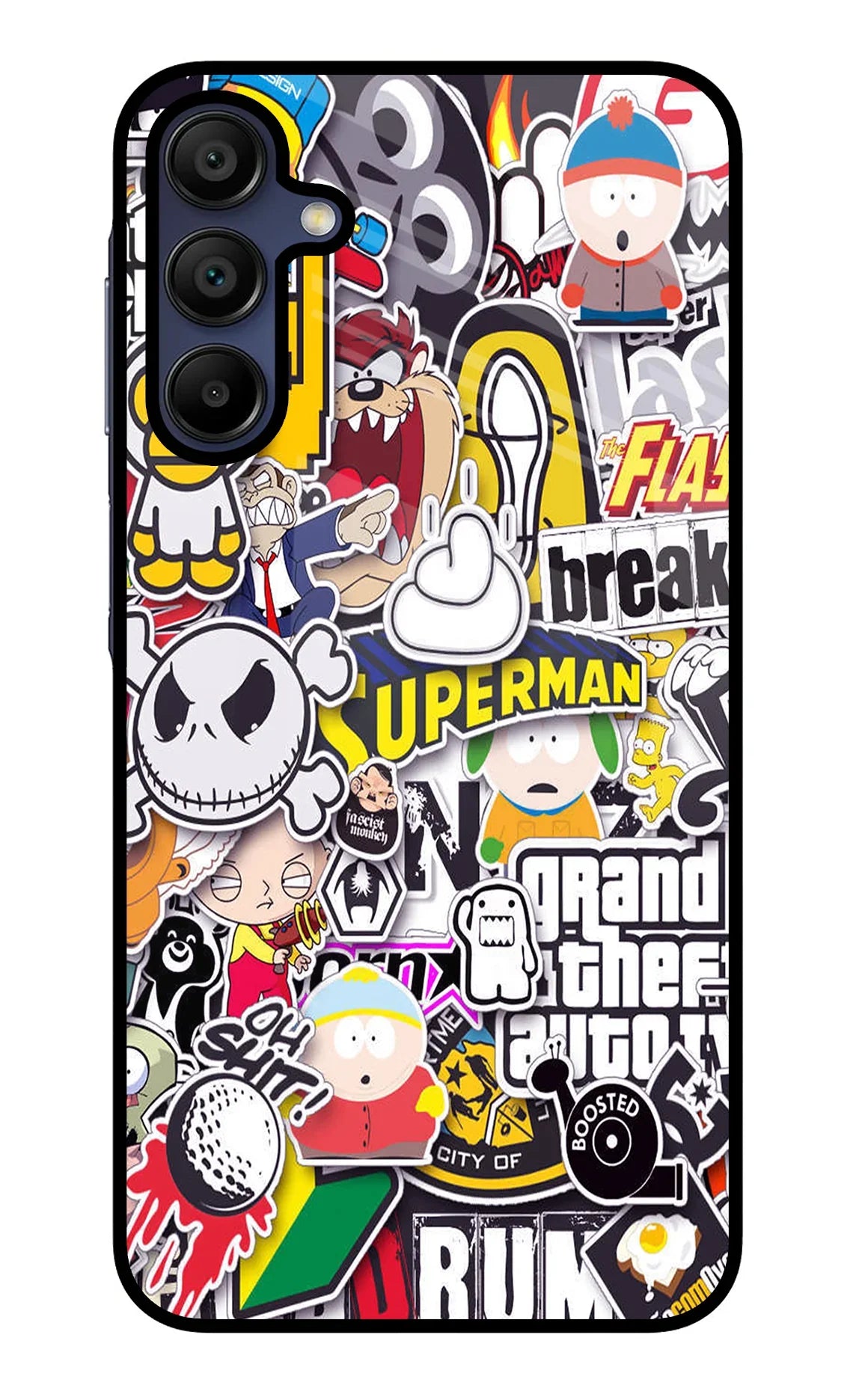 Sticker Bomb Samsung A15 5G Glass Case - Sticker Bomb Samsung A15 5G Glass Case Sticker Bomb Samsung A15 5G Glass Case