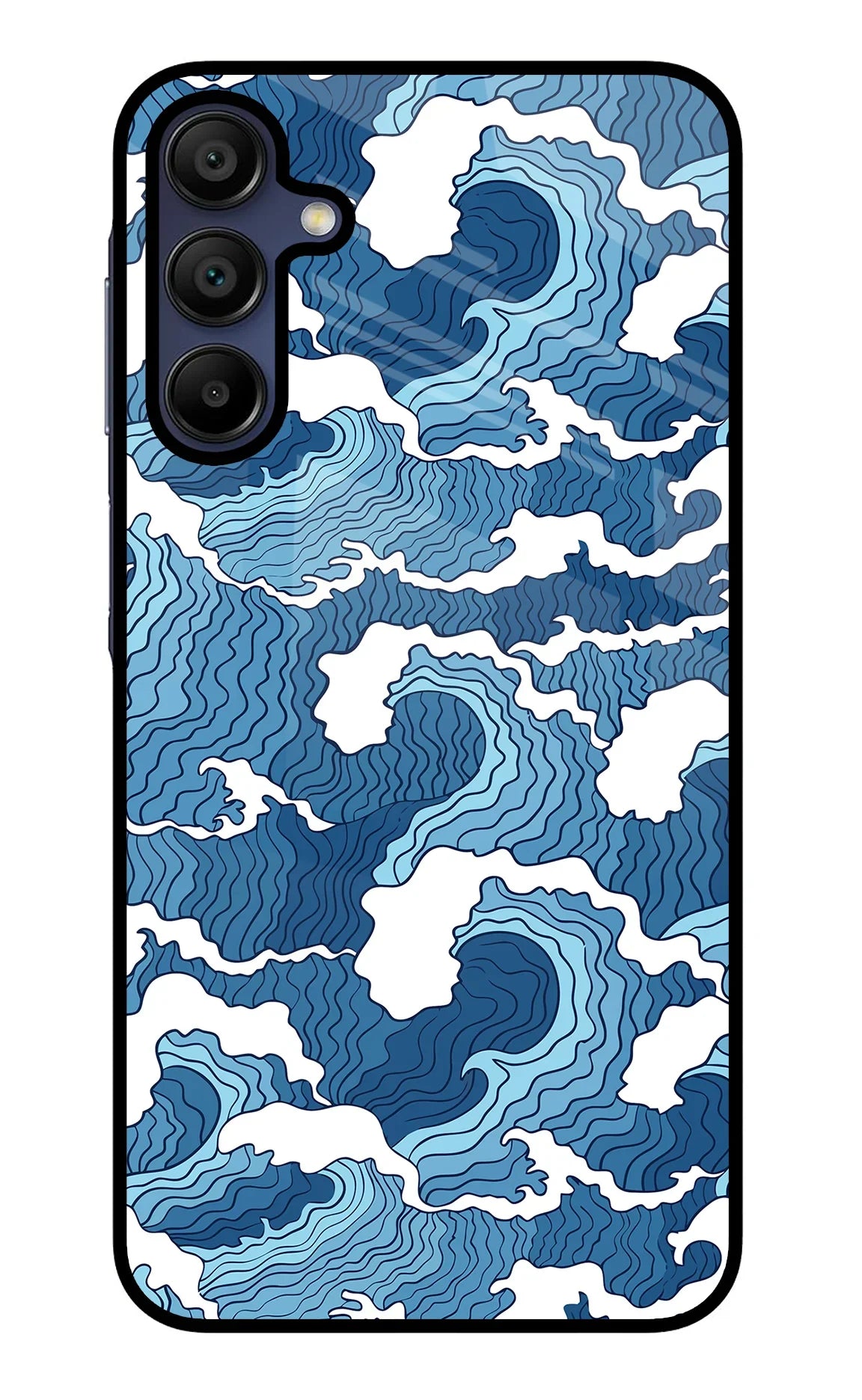 Blue Waves Samsung A15 5G Glass Case - Blue Waves Samsung A15 5G Glass Case Blue Waves Samsung A15 5G Glass Case