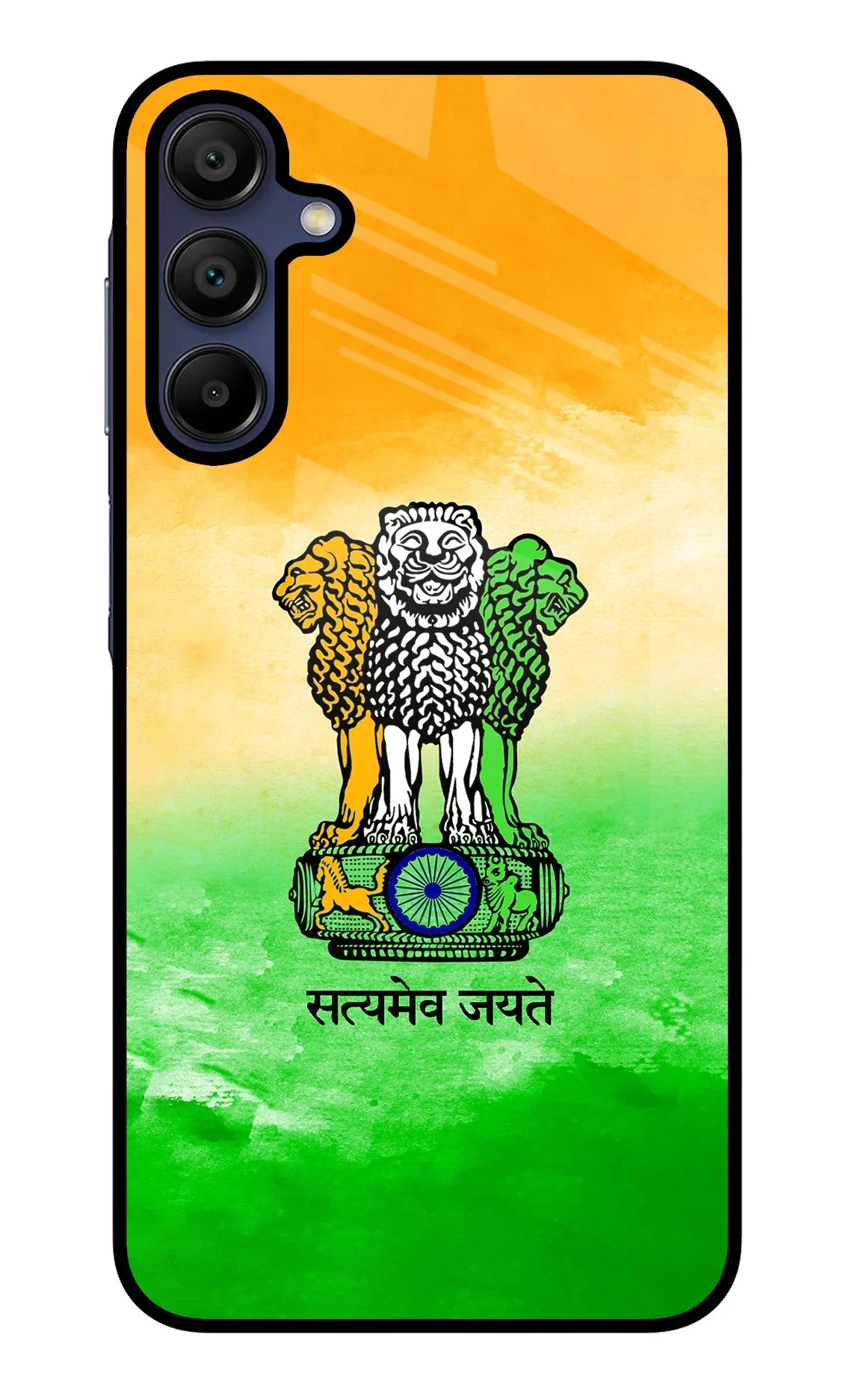 Satyamev Jayate Flag Samsung A15 5G Glass Case - Satyamev Jayate Flag Samsung A15 5G Glass Case Satyamev Jayate Flag Samsung A15 5G Glass Case