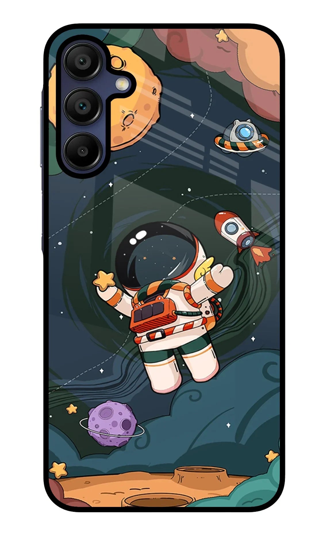 Cartoon Astronaut Samsung A15 5G Glass Case - Cartoon Astronaut Samsung A15 5G Glass Case Cartoon Astronaut Samsung A15 5G Glass Case