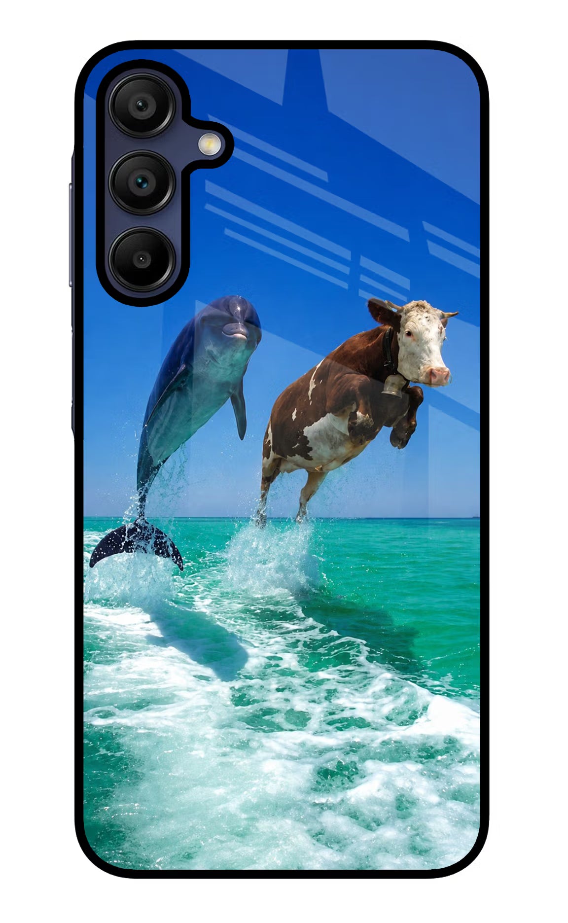 Dolphin vs Cow Samsung A15 5G Glass Case - Dolphin vs Cow Samsung A15 5G Glass Case Dolphin vs Cow Samsung A15 5G Glass Case