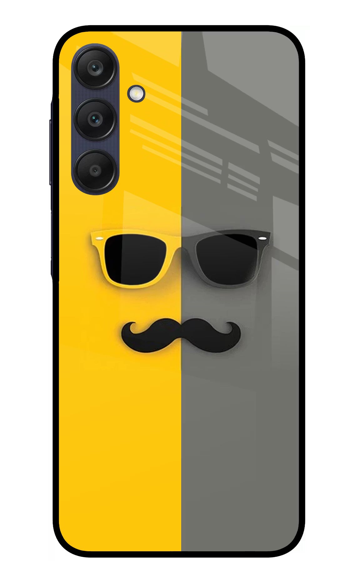 Sunglasses with Mustache Samsung A25 5G Glass Case - Sunglasses with Mustache Samsung A25 5G Glass Case Sunglasses with Mustache Samsung A25 5G Glass Case