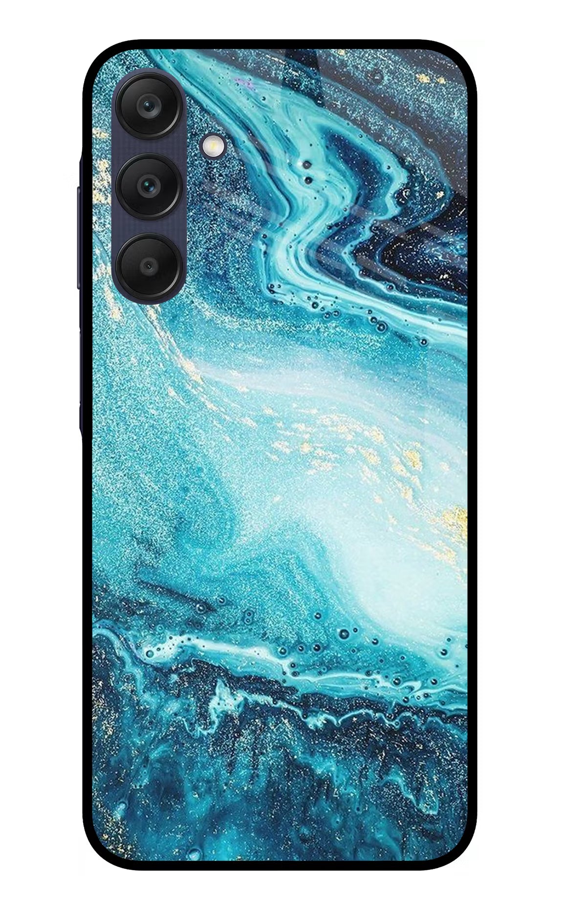 Blue Glitter Marble Samsung A25 5G Glass Case - Blue Glitter Marble Samsung A25 5G Glass Case Blue Glitter Marble Samsung A25 5G Glass Case