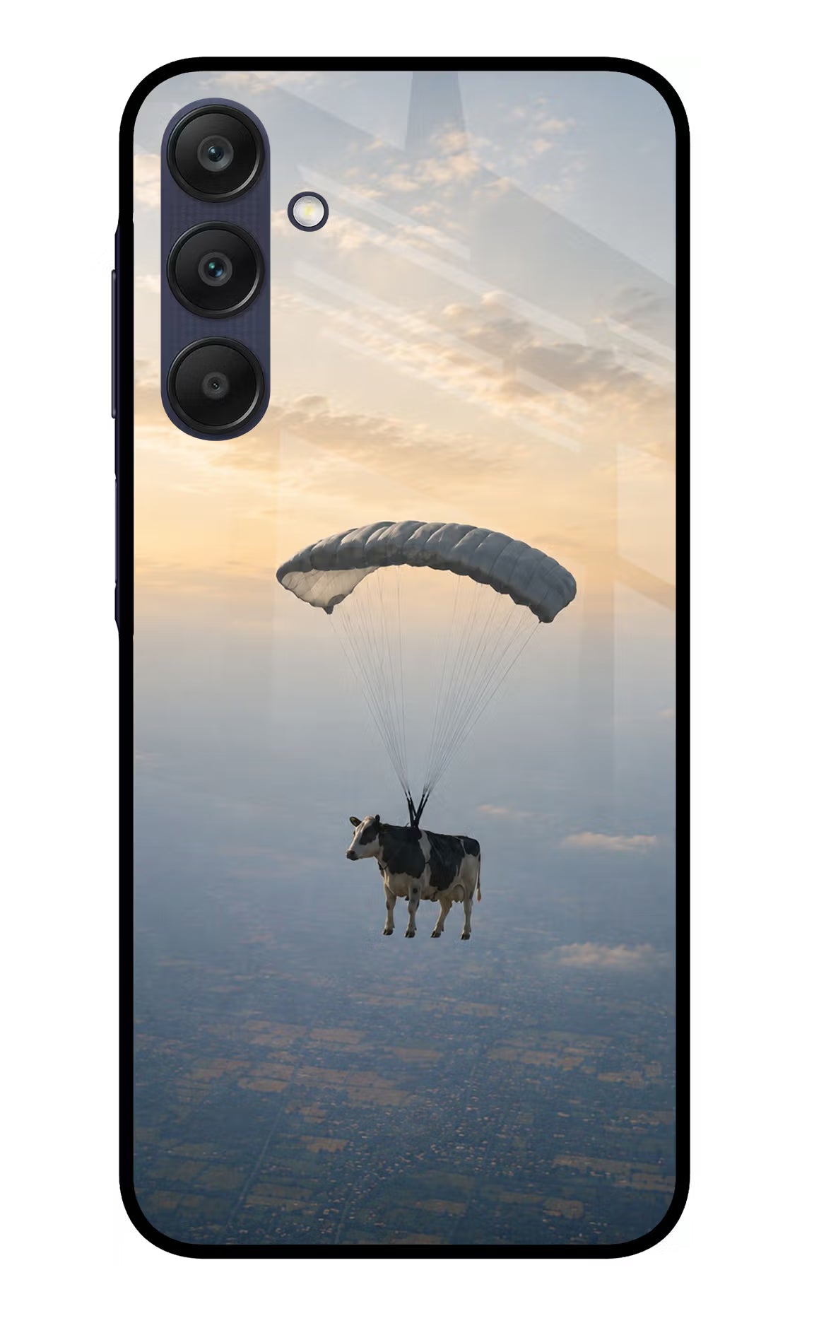 Skydiving Cow Samsung A25 5G Glass Case - Skydiving Cow Samsung A25 5G Glass Case Skydiving Cow Samsung A25 5G Glass Case