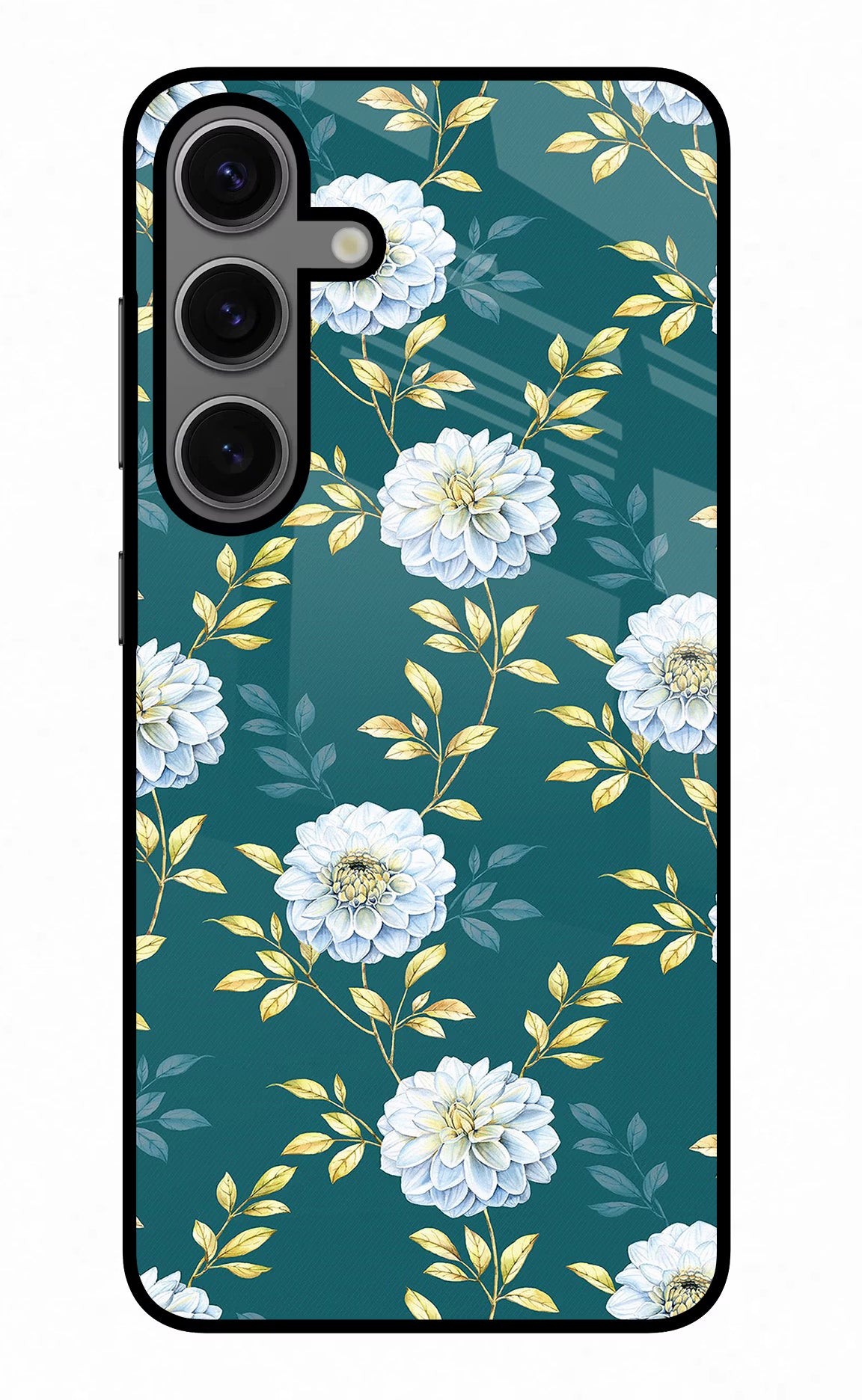 Flowers Samsung S24 Glass Case - Flowers Samsung S24 Glass Case Flowers Samsung S24 Glass Case