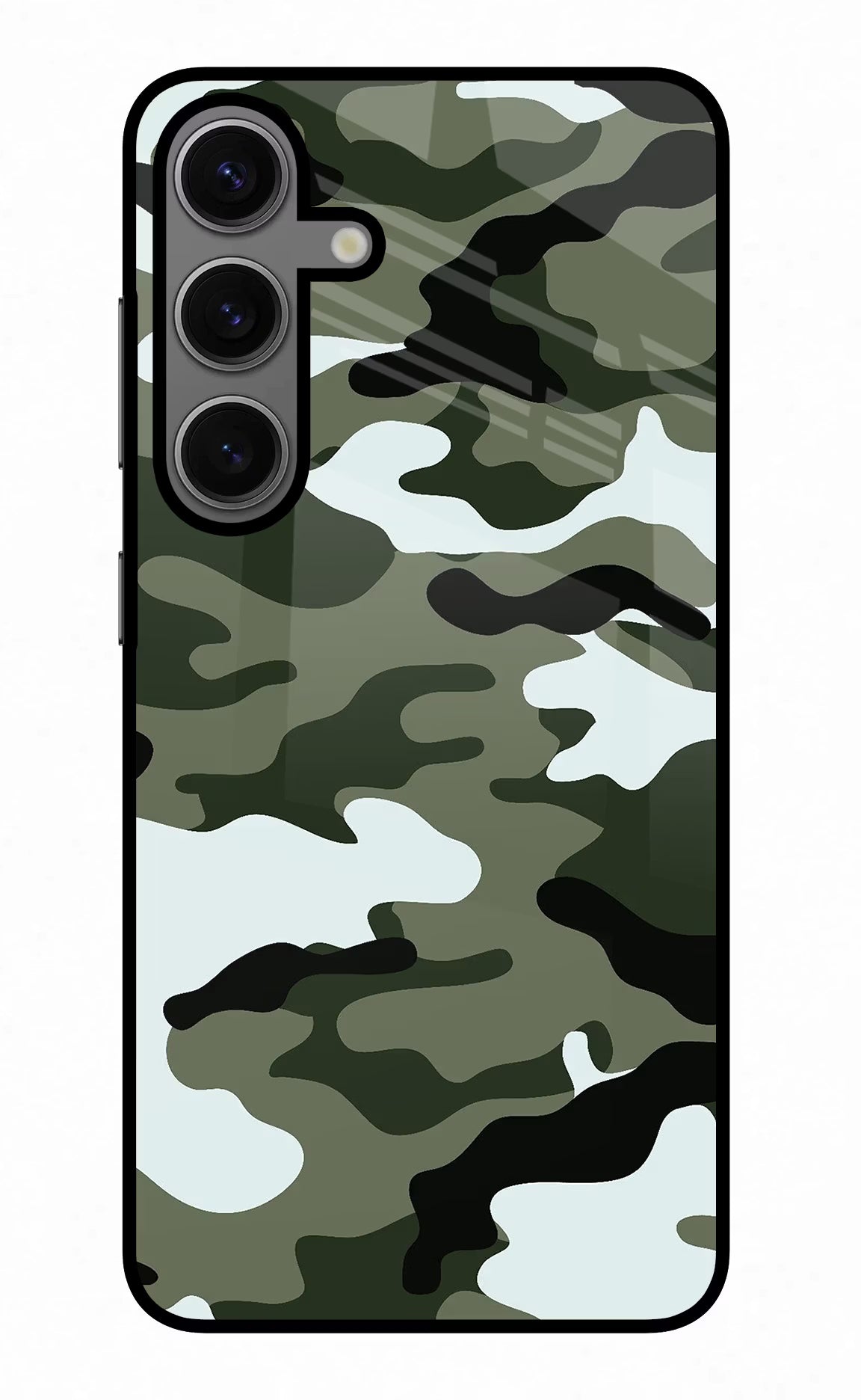 Camouflage Samsung S24 Glass Case - Camouflage Samsung S24 Glass Case Camouflage Samsung S24 Glass Case