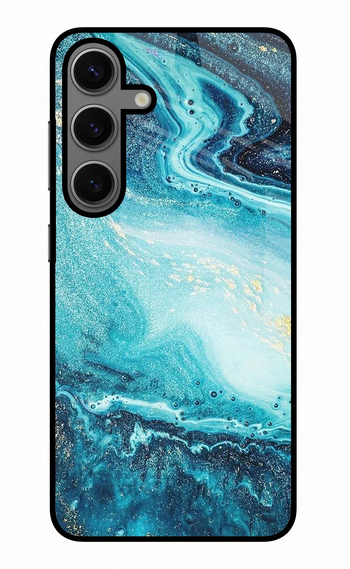 Blue Glitter Marble Samsung S24 Glass Case - Blue Glitter Marble Samsung S24 Glass Case Blue Glitter Marble Samsung S24 Glass Case