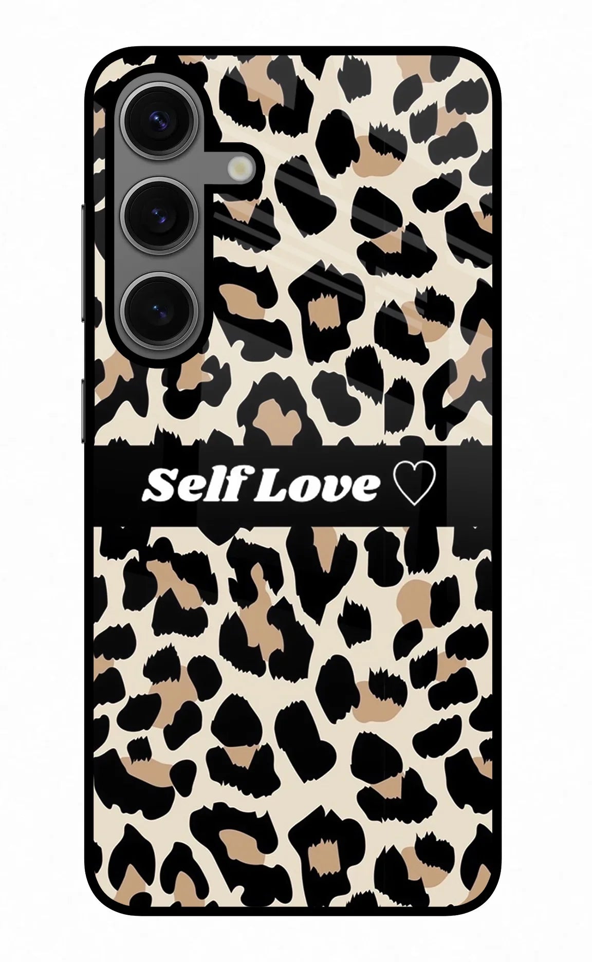 Leopard Print Self Love Samsung S24 Glass Case - Leopard Print Self Love Samsung S24 Glass Case Leopard Print Self Love Samsung S24 Glass Case