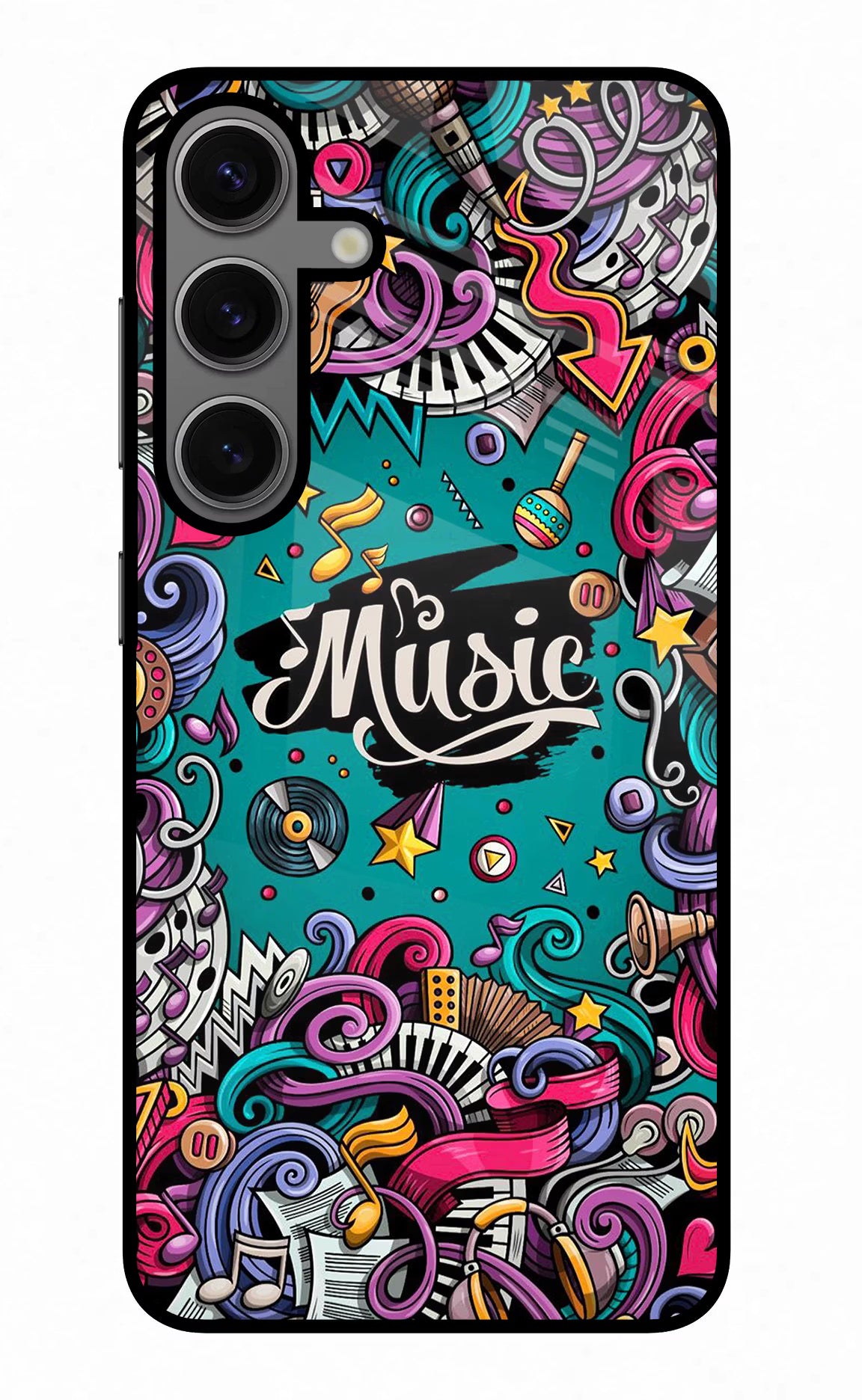 Music Graffiti Samsung S24 Plus Glass Case - Music Graffiti Samsung S24 Plus Glass Case Music Graffiti Samsung S24 Plus Glass Case
