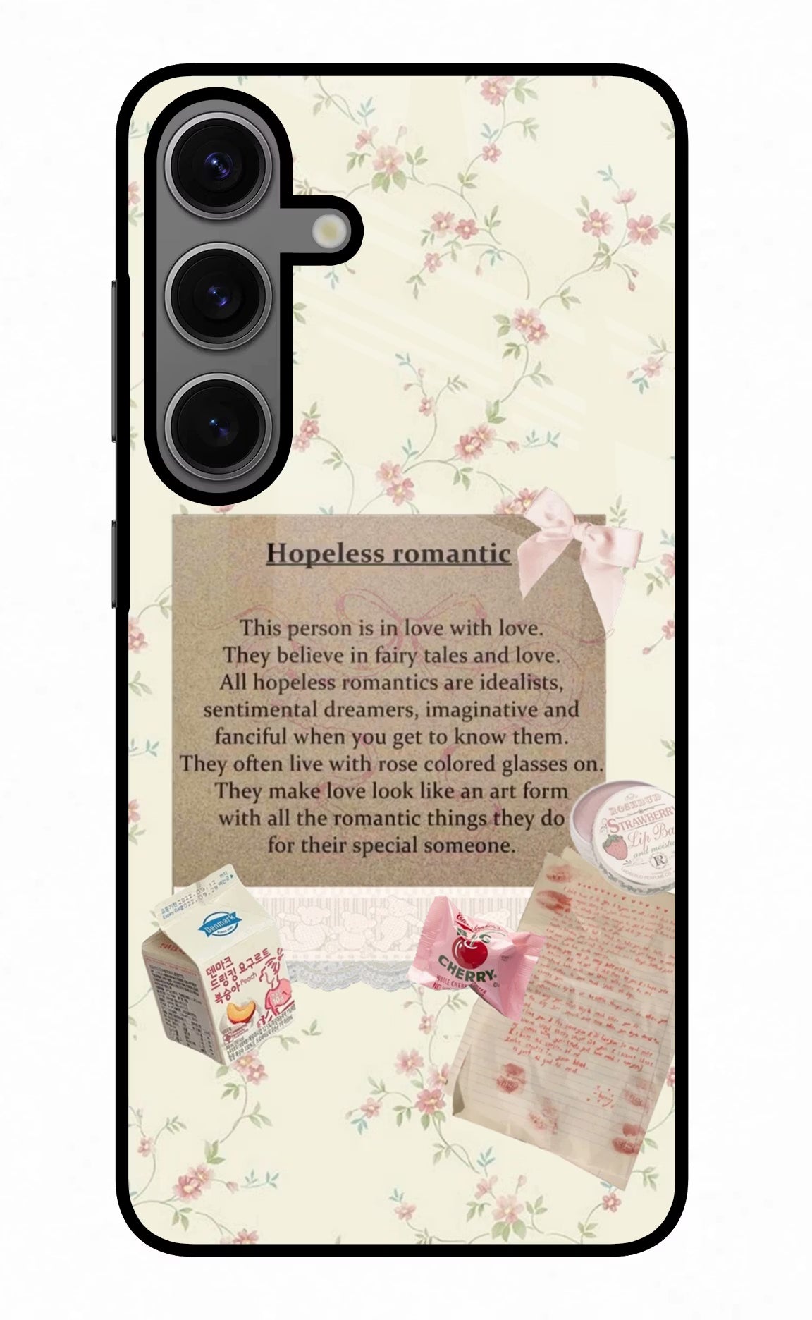 Hopeless Romantic Samsung S24 Plus Glass Case - Hopeless Romantic Samsung S24 Plus Glass Case Hopeless Romantic Samsung S24 Plus Glass Case