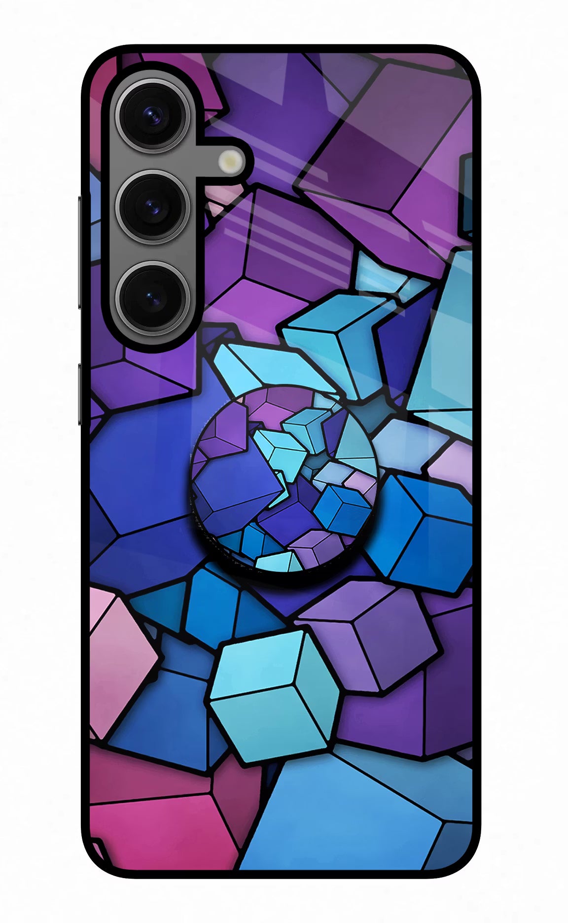 Cubic Abstract Samsung S24 Plus Glass Case - Cubic Abstract Samsung S24 Plus Glass Case Cubic Abstract Samsung S24 Plus Glass Case