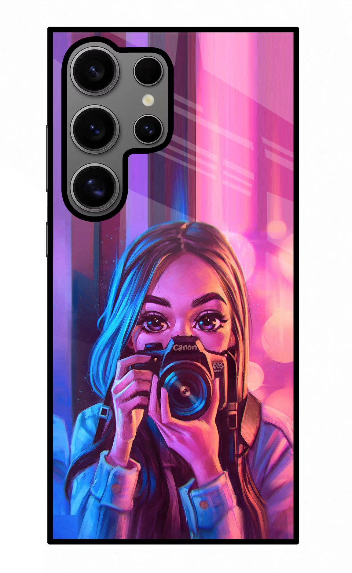 Girl Photographer Samsung S24 Ultra Glass Case - Girl Photographer Samsung S24 Ultra Glass Case Girl Photographer Samsung S24 Ultra Glass Case
