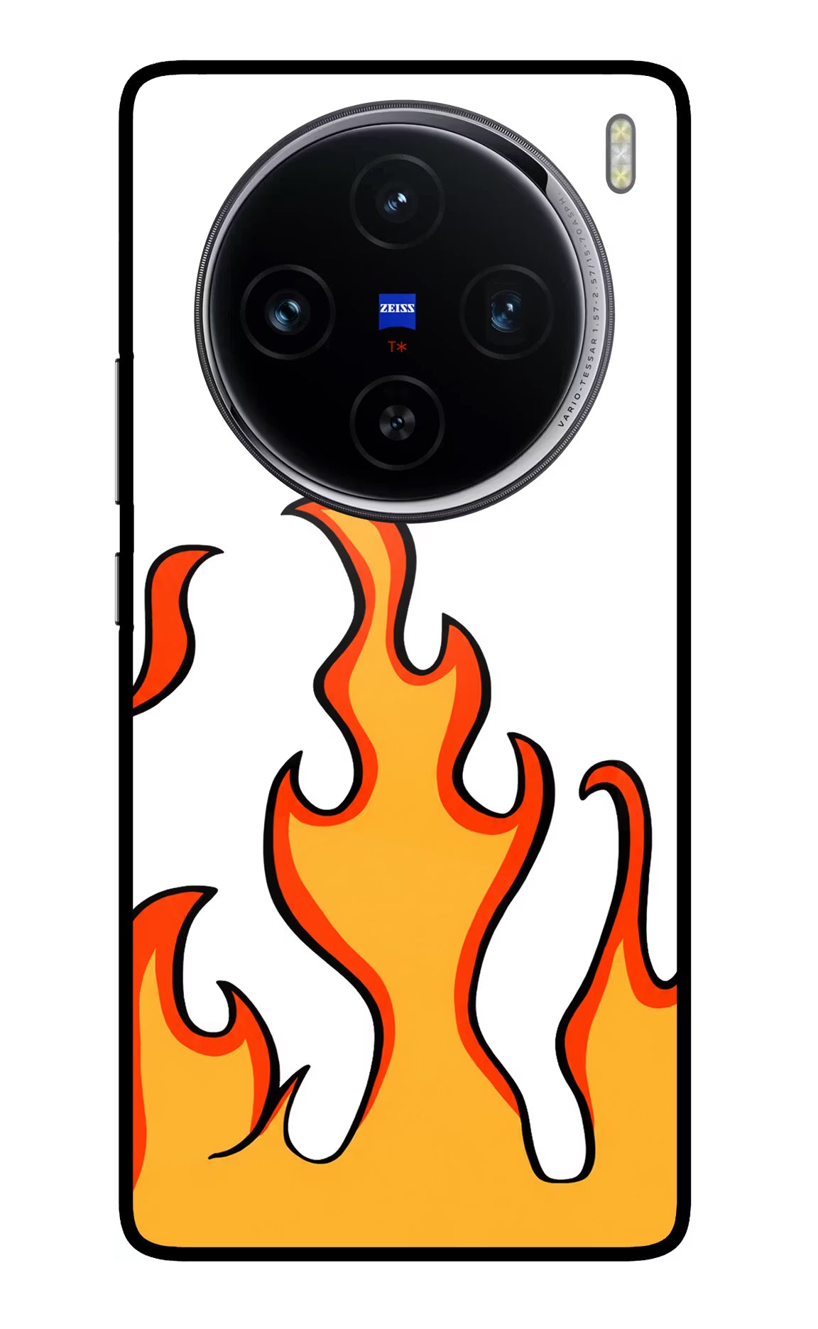 Fired Up – White Vivo X100 Glass Case - Fired Up – White Vivo X100 Glass Case Fired Up – White Vivo X100 Glass Case