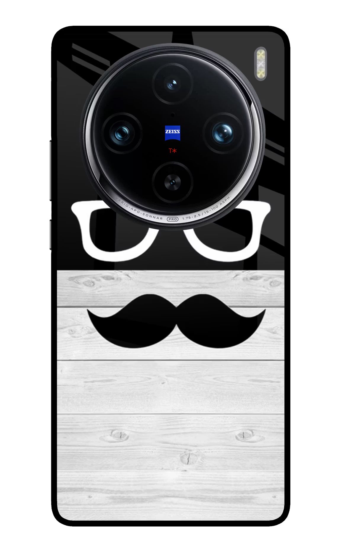 Mustache Vivo X100 Pro Glass Case Back Cover by Casekaro