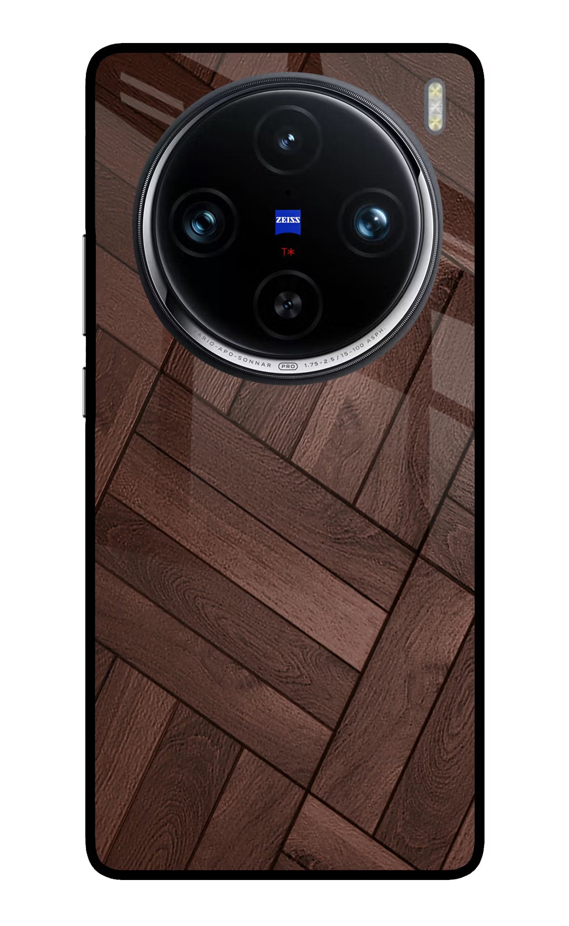 Wooden Texture Design Vivo X100 Pro Glass Case Back Cover by Casekaro