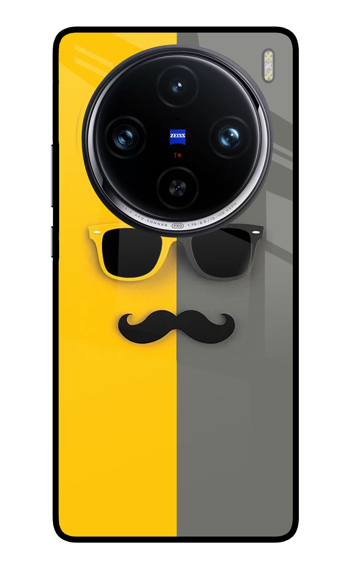 Sunglasses with Mustache Vivo X100 Pro Back Cover - Sunglasses with Mustache Vivo X100 Pro Glass Case Back Cover by Casekaro Sunglasses with Mustache Vivo X100 Pro Glass Case Back Cover by Casekaro