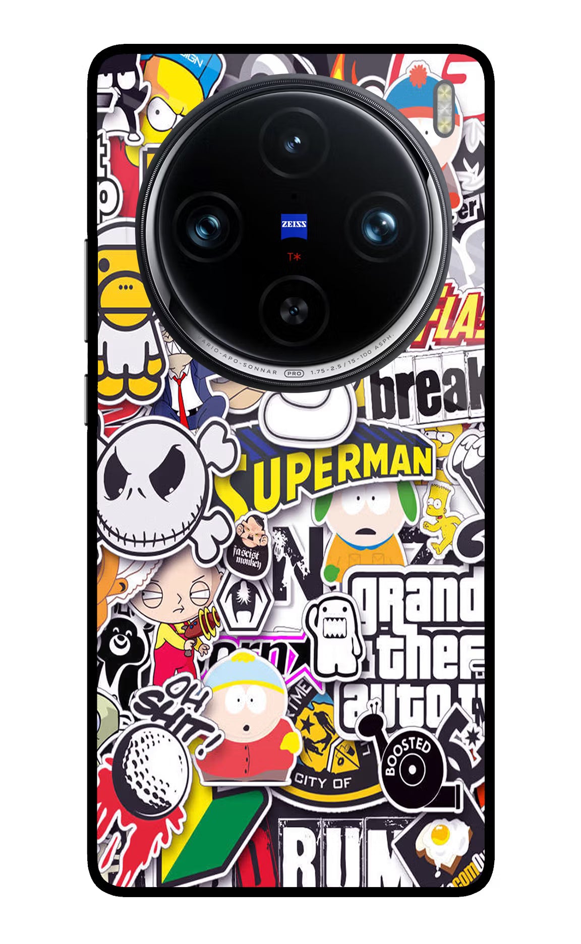Sticker Bomb Vivo X100 Pro Back Cover - Sticker Bomb Vivo X100 Pro Glass Case Back Cover by Casekaro Sticker Bomb Vivo X100 Pro Glass Case Back Cover by Casekaro