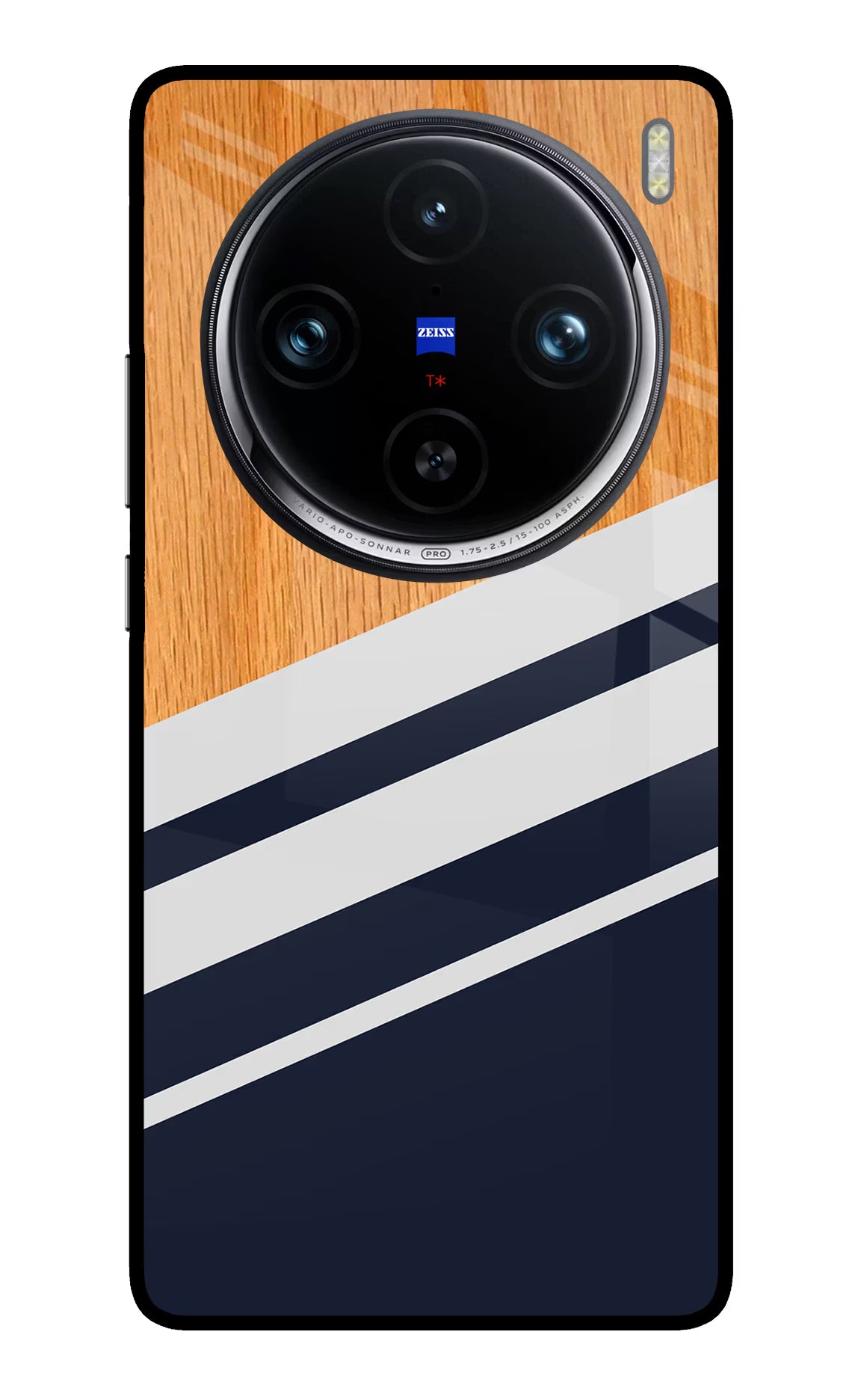 Blue and white wooden Vivo X100 Pro Glass Case - Blue and white wooden Vivo X100 Pro Glass Case Blue and white wooden Vivo X100 Pro Glass Case