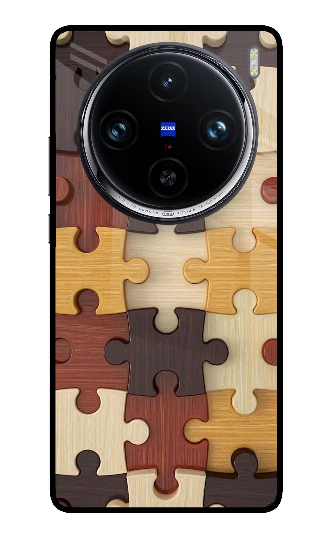 Wooden Puzzle Vivo X100 Pro Back Cover - Wooden Puzzle Vivo X100 Pro Glass Case Back Cover by Casekaro Wooden Puzzle Vivo X100 Pro Glass Case Back Cover by Casekaro