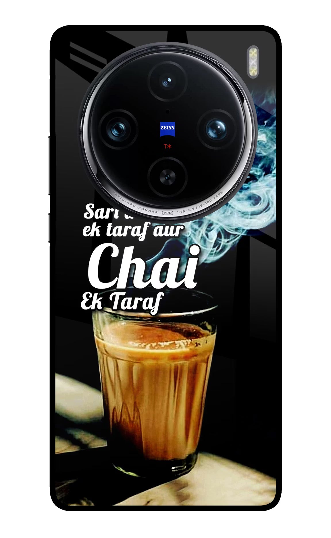Chai Ek Taraf Quote Vivo X100 Pro Glass Case - Chai Ek Taraf Quote Vivo X100 Pro Glass Case Chai Ek Taraf Quote Vivo X100 Pro Glass Case