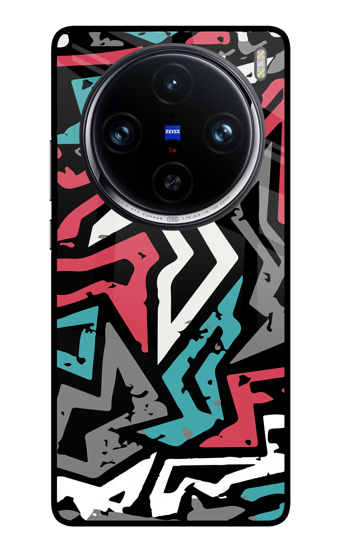 Geometric Graffiti Vivo X100 Pro Back Cover - Geometric Graffiti Vivo X100 Pro Glass Case Back Cover by Casekaro Geometric Graffiti Vivo X100 Pro Glass Case Back Cover by Casekaro
