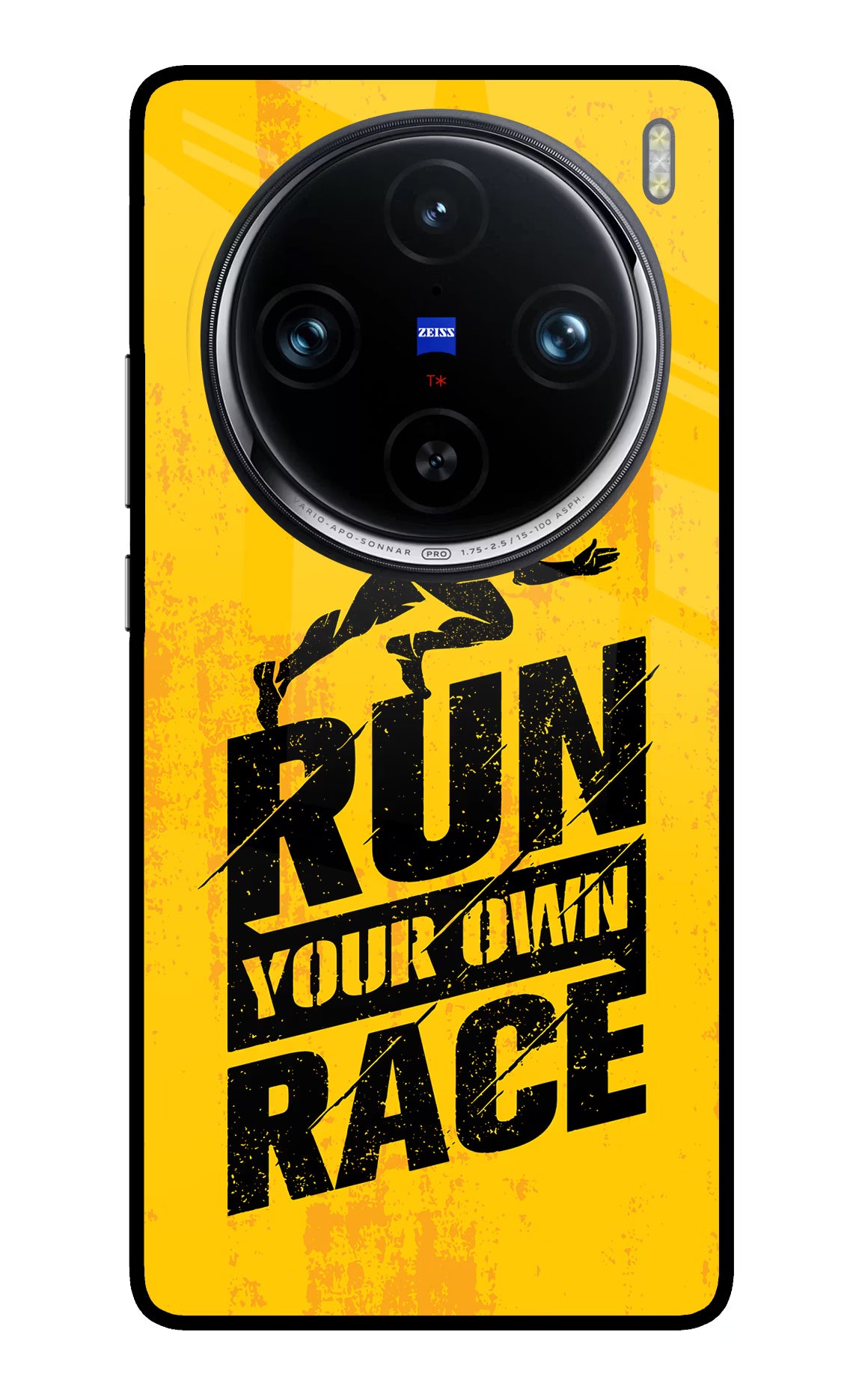Run Your Own Race Vivo X100 Pro Back Cover - Run Your Own Race Vivo X100 Pro Glass Case Back Cover by Casekaro Run Your Own Race Vivo X100 Pro Glass Case Back Cover by Casekaro