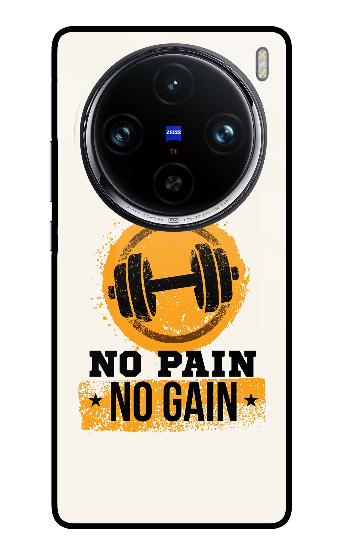 No Pain No Gain Vivo X100 Pro Back Cover - No Pain No Gain Vivo X100 Pro Glass Case Back Cover by Casekaro No Pain No Gain Vivo X100 Pro Glass Case Back Cover by Casekaro