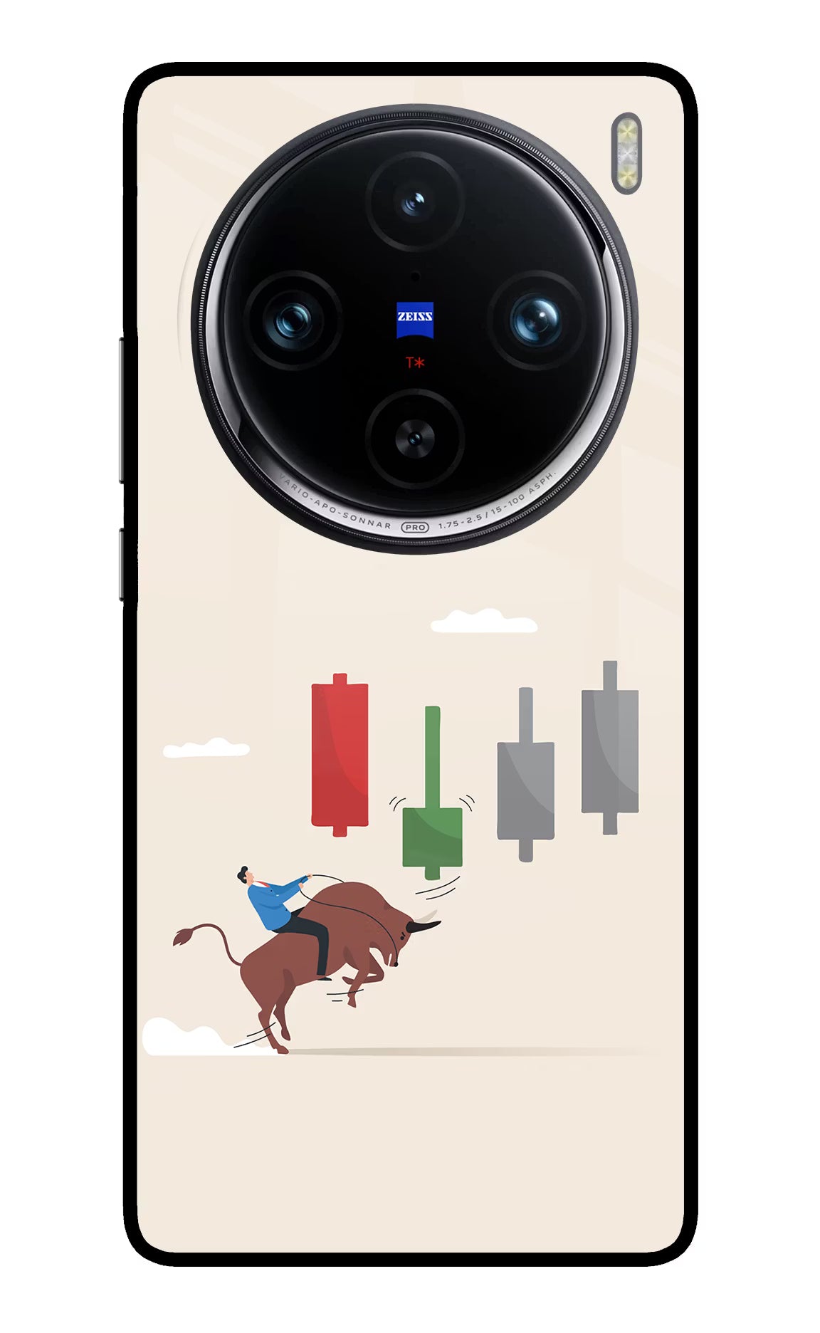 Bull Trading Momentum Vivo X100 Pro Back Cover - Bull Trading Momentum Vivo X100 Pro Glass Case Back Cover by Casekaro Bull Trading Momentum Vivo X100 Pro Glass Case Back Cover by Casekaro