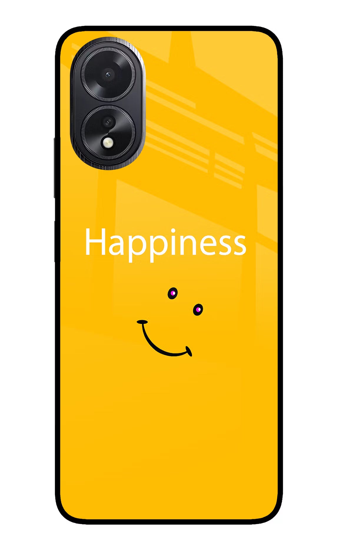 Happiness With Smiley Oppo A18/Oppo A38 Back Cover - Happiness With Smiley Oppo A18/Oppo A38 Glass Case Back Cover by Casekaro Happiness With Smiley Oppo A18/Oppo A38 Glass Case Back Cover by Casekaro