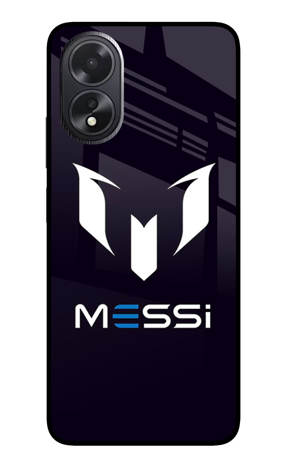 Messi Logo Oppo A18/Oppo A38 Back Cover - Messi Logo Oppo A18/Oppo A38 Glass Case Back Cover by Casekaro Messi Logo Oppo A18/Oppo A38 Glass Case Back Cover by Casekaro