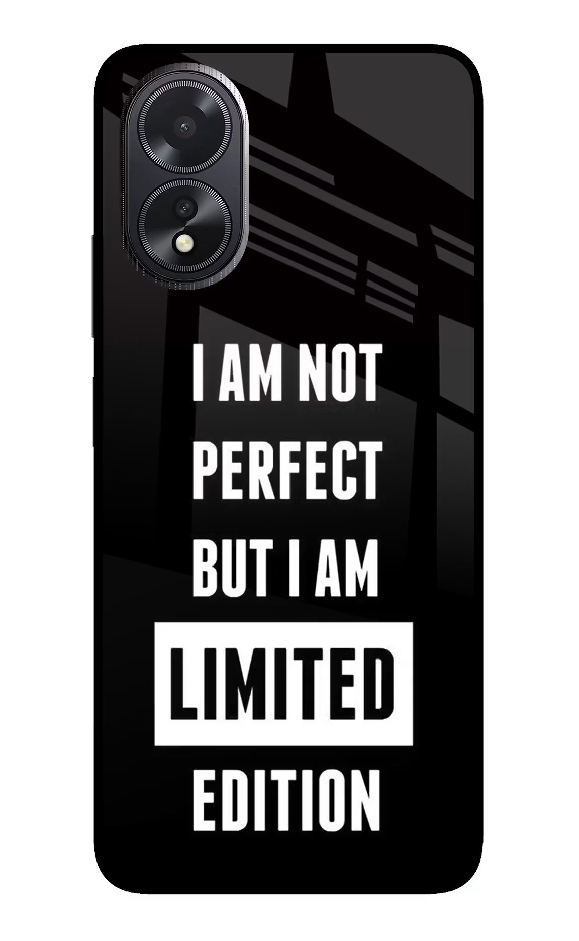 I Am Not Perfect But I Am Limited Edition Oppo A18/Oppo A38 Back Cover - I Am Not Perfect But I Am Limited Edition Oppo A18/Oppo A38 Glass Case Back Cover by Casekaro I Am Not Perfect But I Am Limited Edition Oppo A18/Oppo A38 Glass Case Back Cover by Casekaro