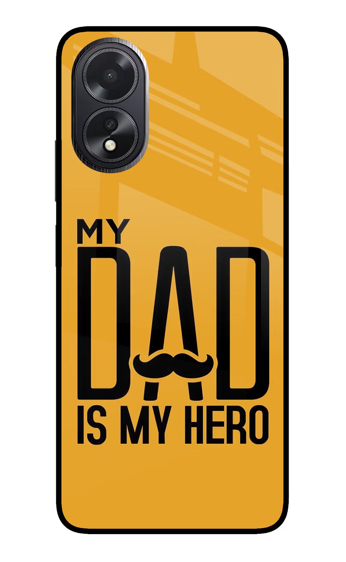 My Dad Is My Hero Oppo A18/Oppo A38 Back Cover - My Dad Is My Hero Oppo A18/Oppo A38 Glass Case Back Cover by Casekaro My Dad Is My Hero Oppo A18/Oppo A38 Glass Case Back Cover by Casekaro