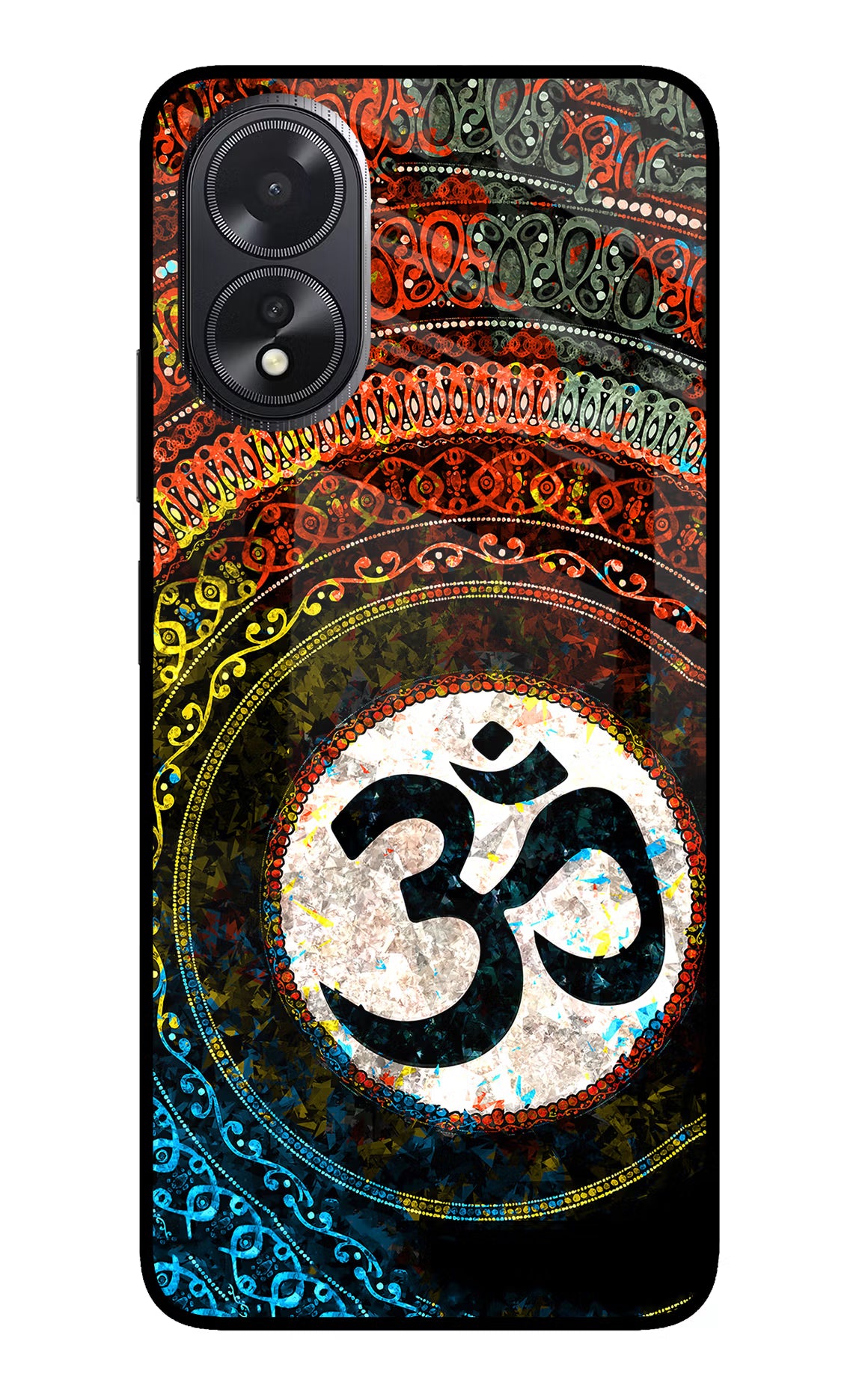 Om Cultural Oppo A18/Oppo A38 Glass Case - Om Cultural Oppo A18/Oppo A38 Glass Case Om Cultural Oppo A18/Oppo A38 Glass Case