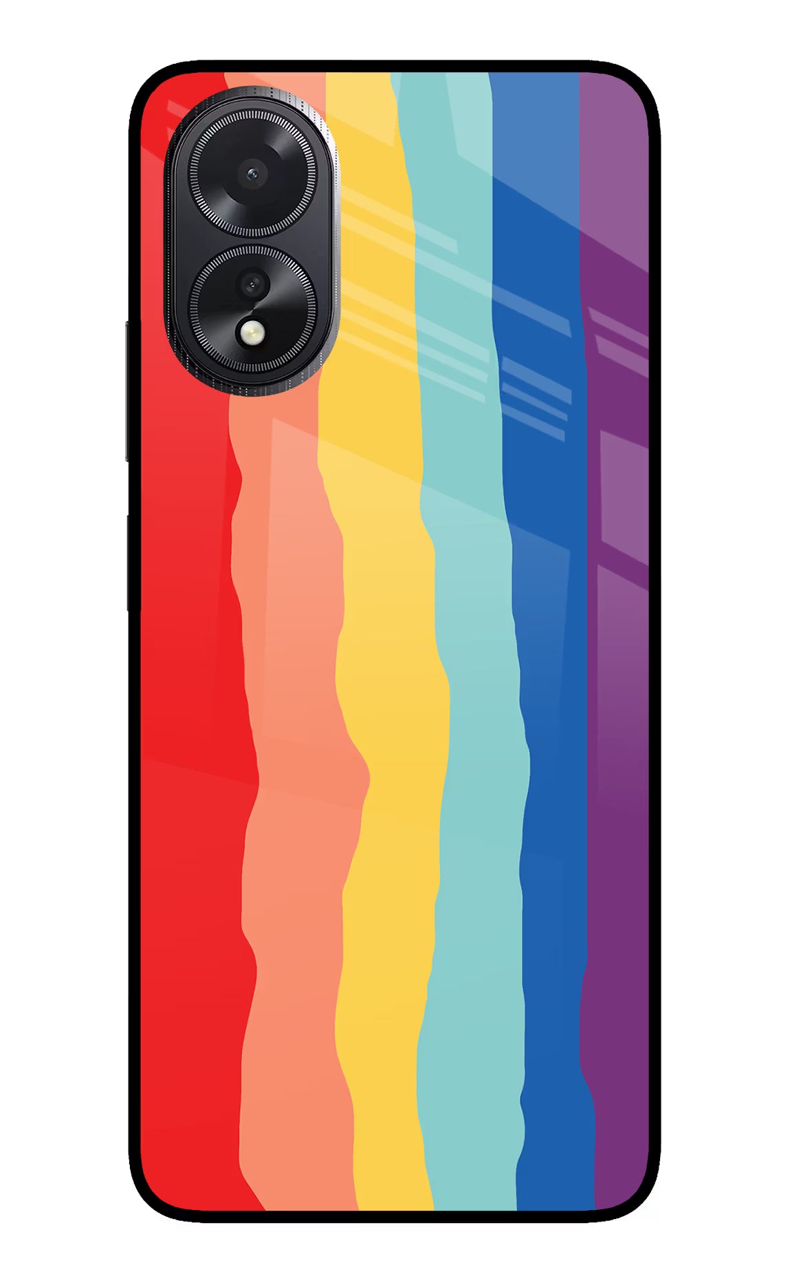 Rainbow Oppo A18/Oppo A38 Glass Case - Rainbow Oppo A18/Oppo A38 Glass Case Rainbow Oppo A18/Oppo A38 Glass Case