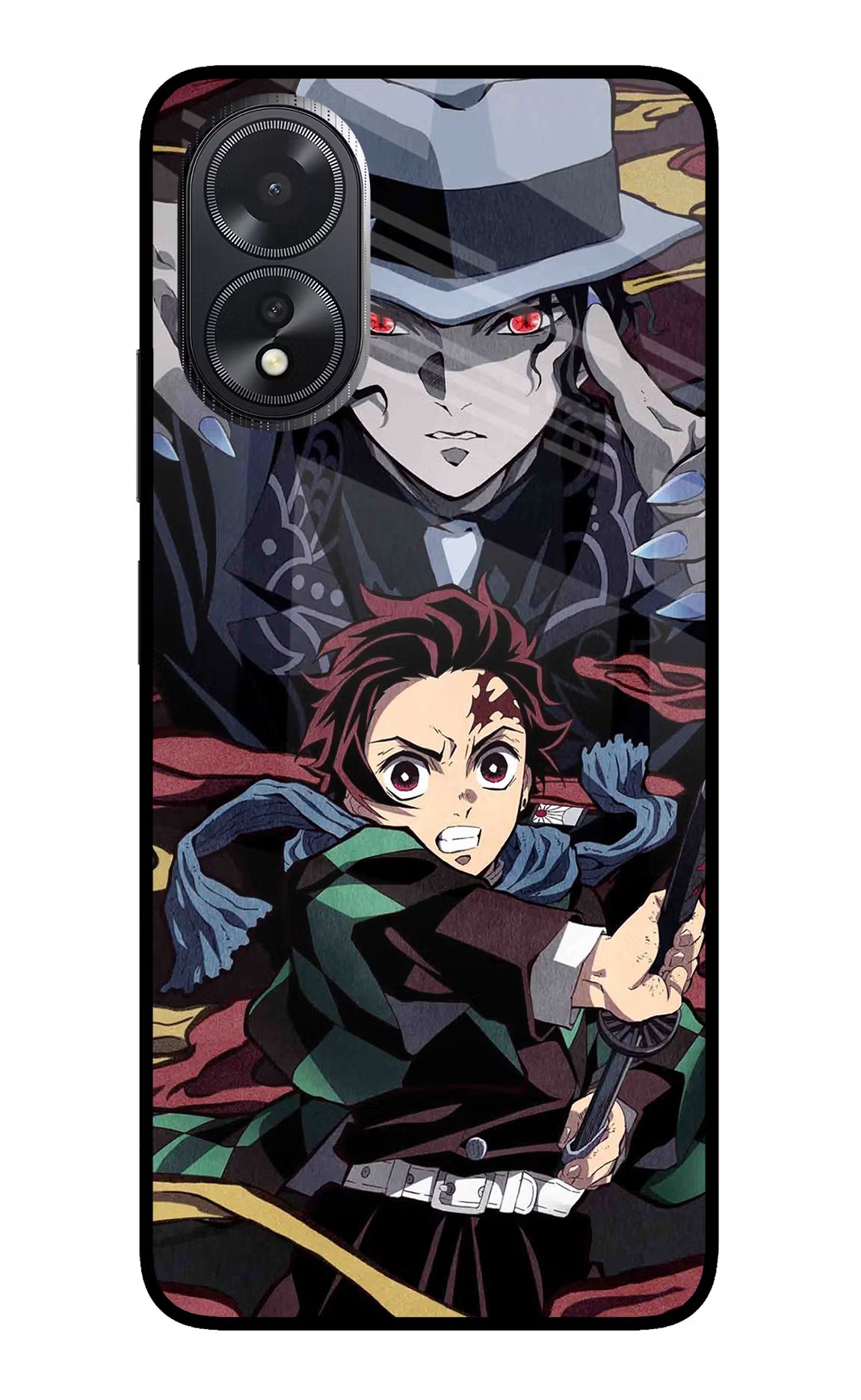 Demon Slayer Oppo A18/Oppo A38 Back Cover - Demon Slayer Oppo A18/Oppo A38 Glass Case Back Cover by Casekaro Demon Slayer Oppo A18/Oppo A38 Glass Case Back Cover by Casekaro