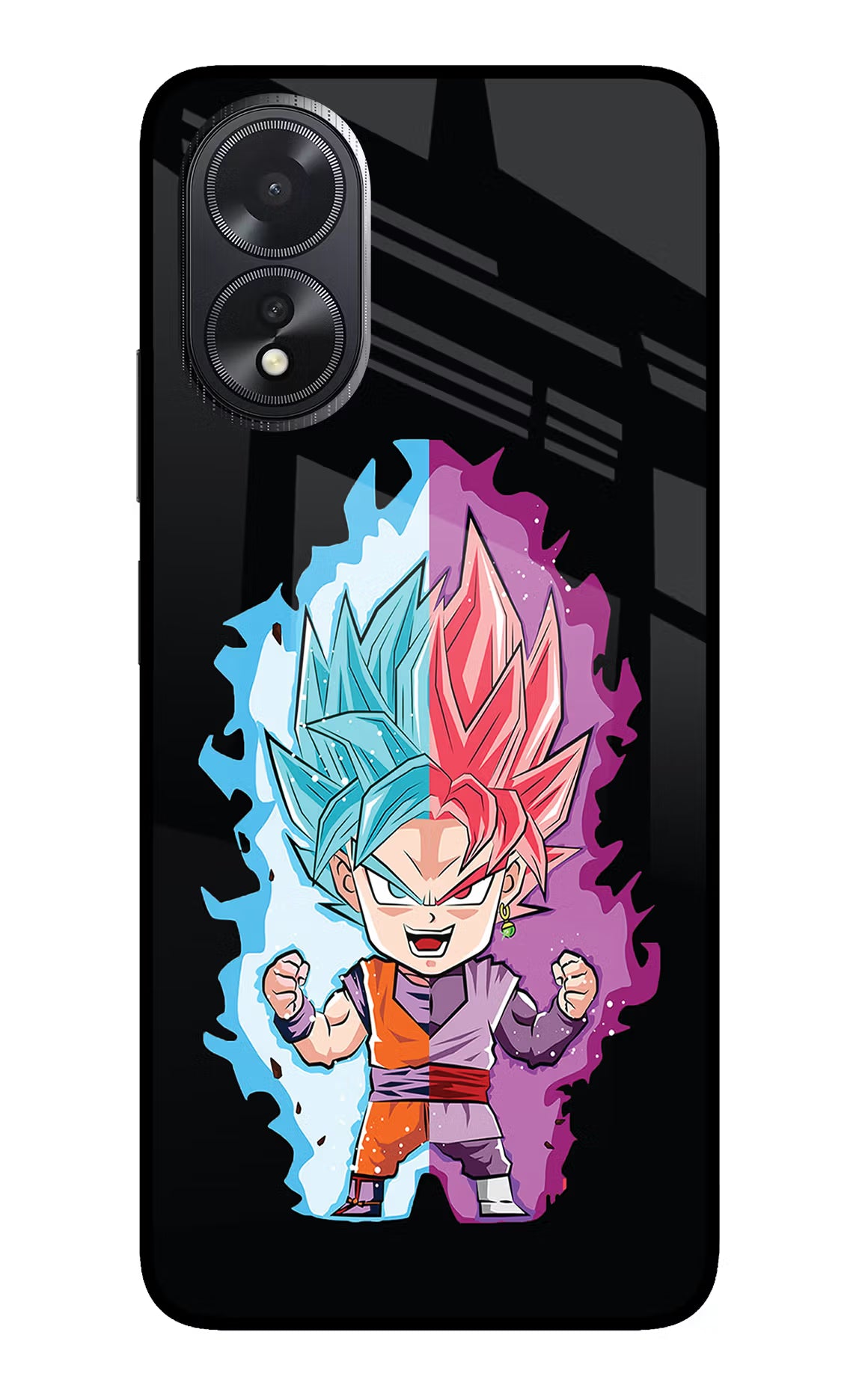 Chota Goku Oppo A18/Oppo A38 Back Cover - Chota Goku Oppo A18/Oppo A38 Glass Case Back Cover by Casekaro Chota Goku Oppo A18/Oppo A38 Glass Case Back Cover by Casekaro