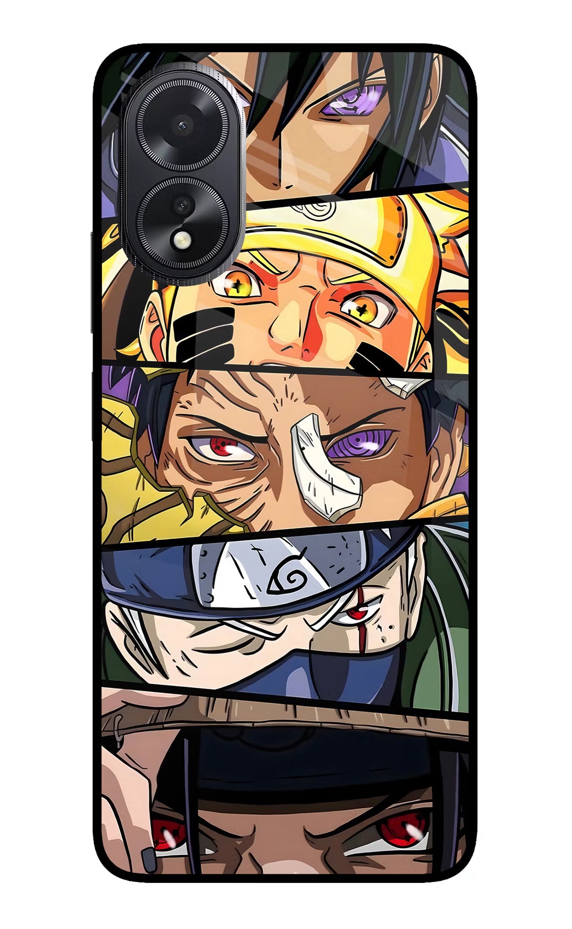 Naruto Character Oppo A18/Oppo A38 Back Cover - Naruto Character Oppo A18/Oppo A38 Glass Case Back Cover by Casekaro Naruto Character Oppo A18/Oppo A38 Glass Case Back Cover by Casekaro