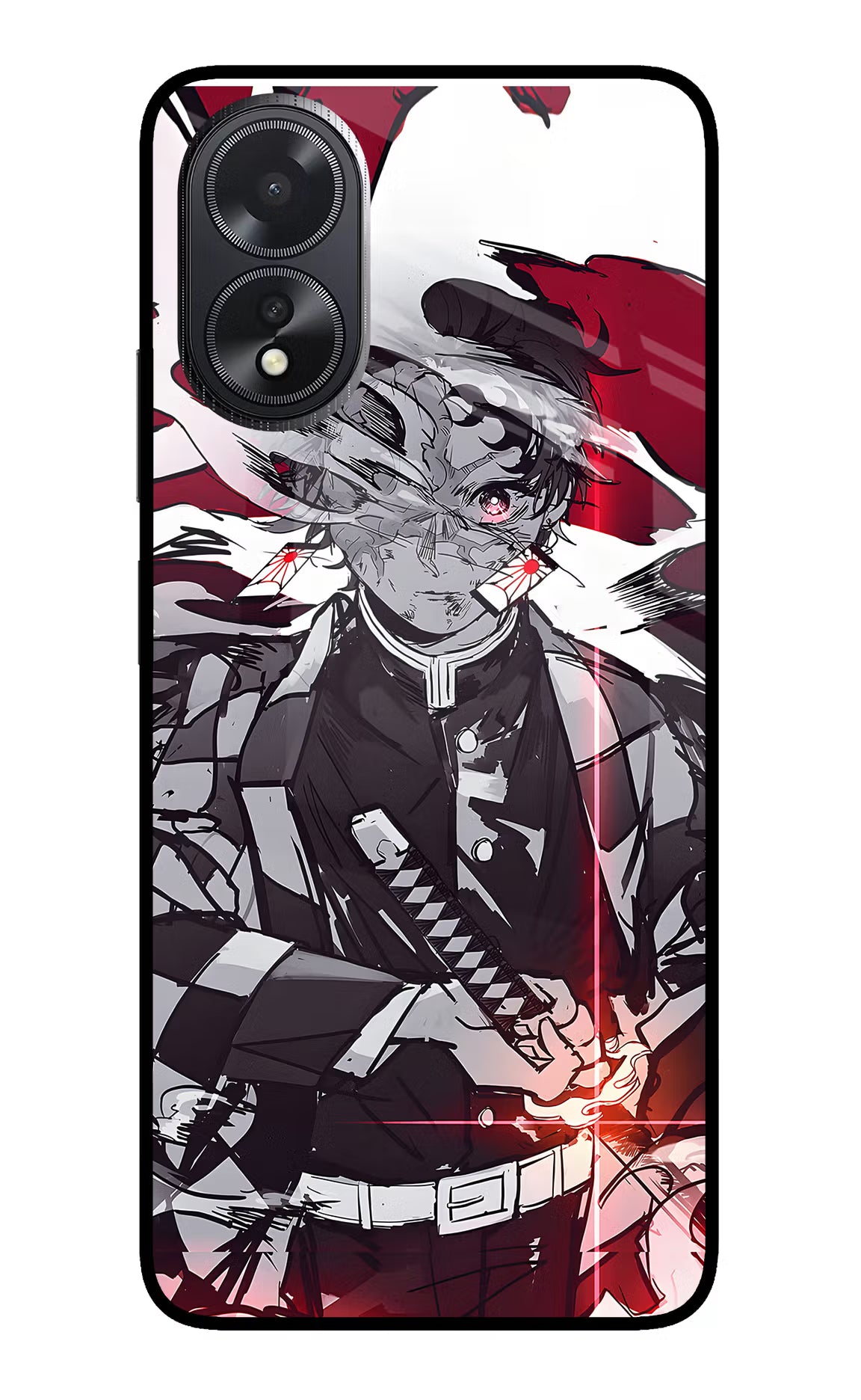 Demon Slayer Oppo A18/Oppo A38 Back Cover - Demon Slayer Oppo A18/Oppo A38 Glass Case Back Cover by Casekaro Demon Slayer Oppo A18/Oppo A38 Glass Case Back Cover by Casekaro