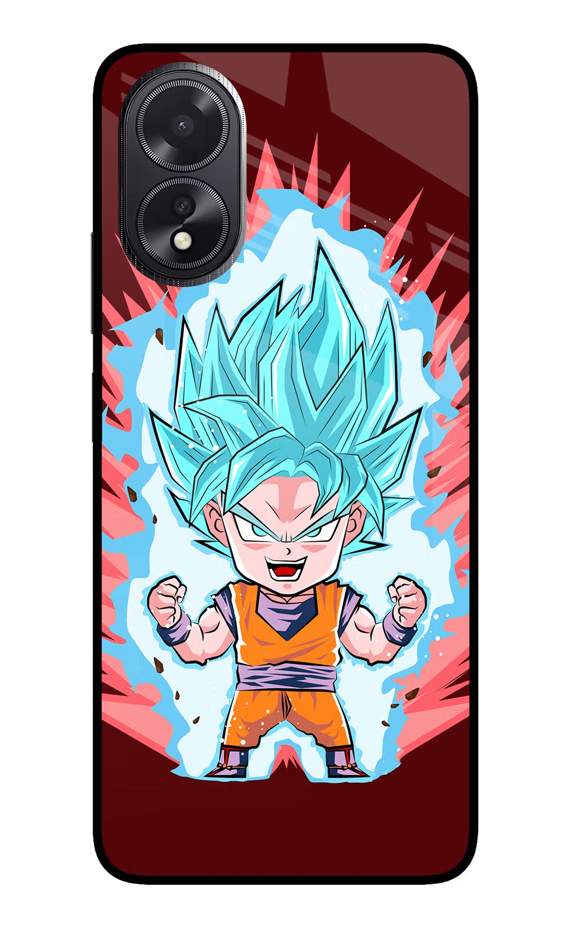 Goku Little Oppo A18/Oppo A38 Back Cover - Goku Little Oppo A18/Oppo A38 Glass Case Back Cover by Casekaro Goku Little Oppo A18/Oppo A38 Glass Case Back Cover by Casekaro