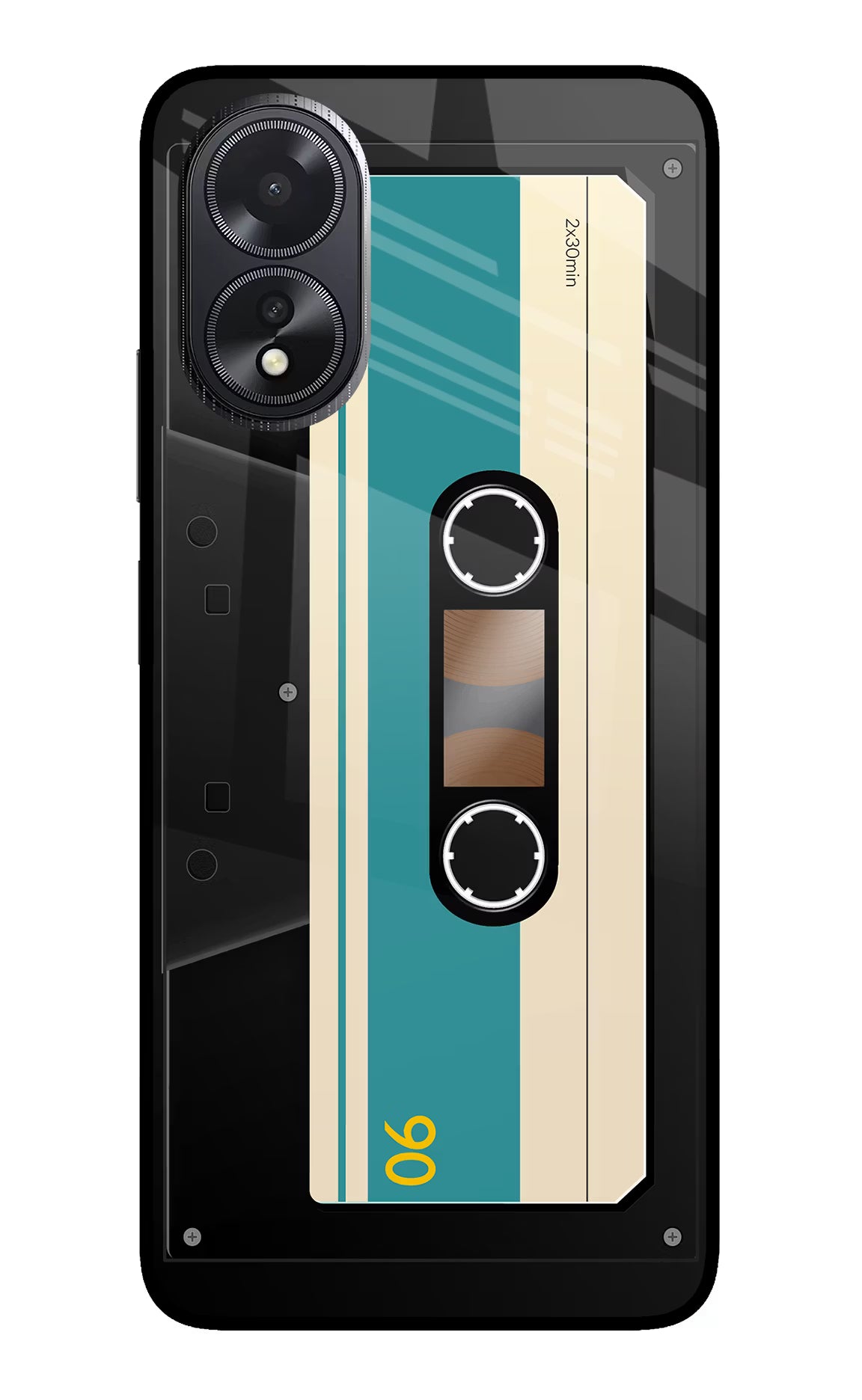 Cassette Oppo A18/Oppo A38 Glass Case - Cassette Oppo A18/Oppo A38 Glass Case Cassette Oppo A18/Oppo A38 Glass Case