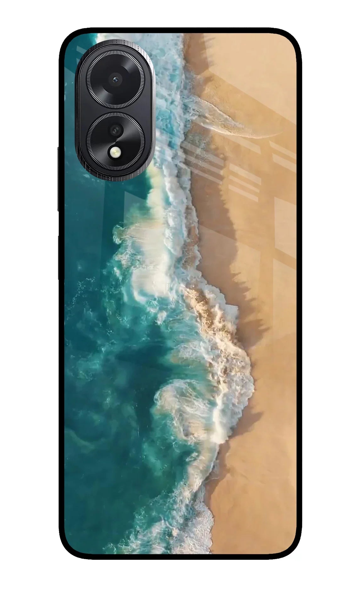 Ocean Beach Oppo A18/Oppo A38 Glass Case - Ocean Beach Oppo A18/Oppo A38 Glass Case Ocean Beach Oppo A18/Oppo A38 Glass Case