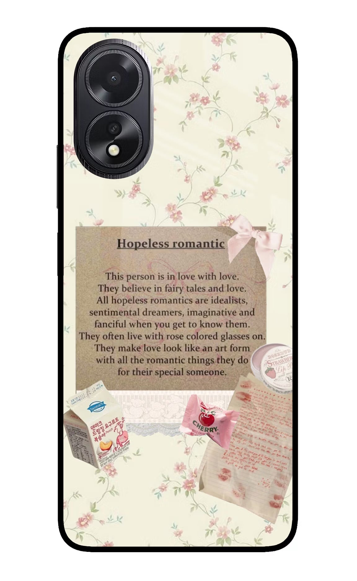 Hopeless Romantic Oppo A18/Oppo A38 Glass Case - Hopeless Romantic Oppo A18/Oppo A38 Glass Case Hopeless Romantic Oppo A18/Oppo A38 Glass Case