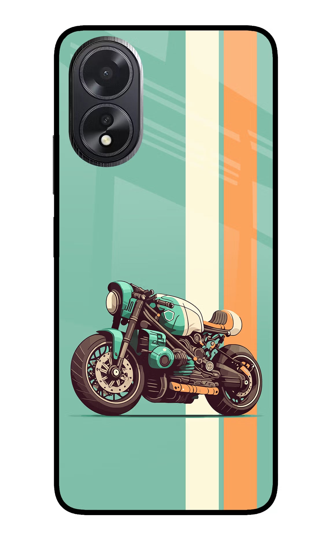 Striped Moto Drift Oppo A18/Oppo A38 Glass Case - Striped Moto Drift Oppo A18/Oppo A38 Glass Case Striped Moto Drift Oppo A18/Oppo A38 Glass Case