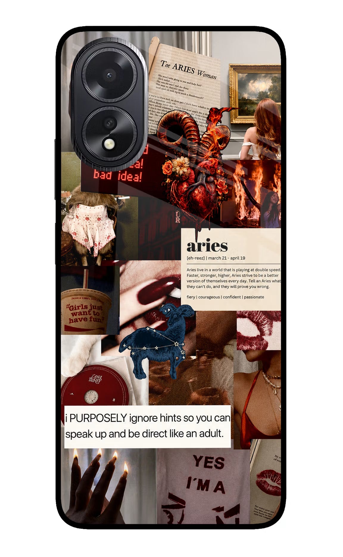 Zodiac Aries Oppo A18/Oppo A38 Glass Case - Zodiac Aries Oppo A18/Oppo A38 Glass Case Zodiac Aries Oppo A18/Oppo A38 Glass Case