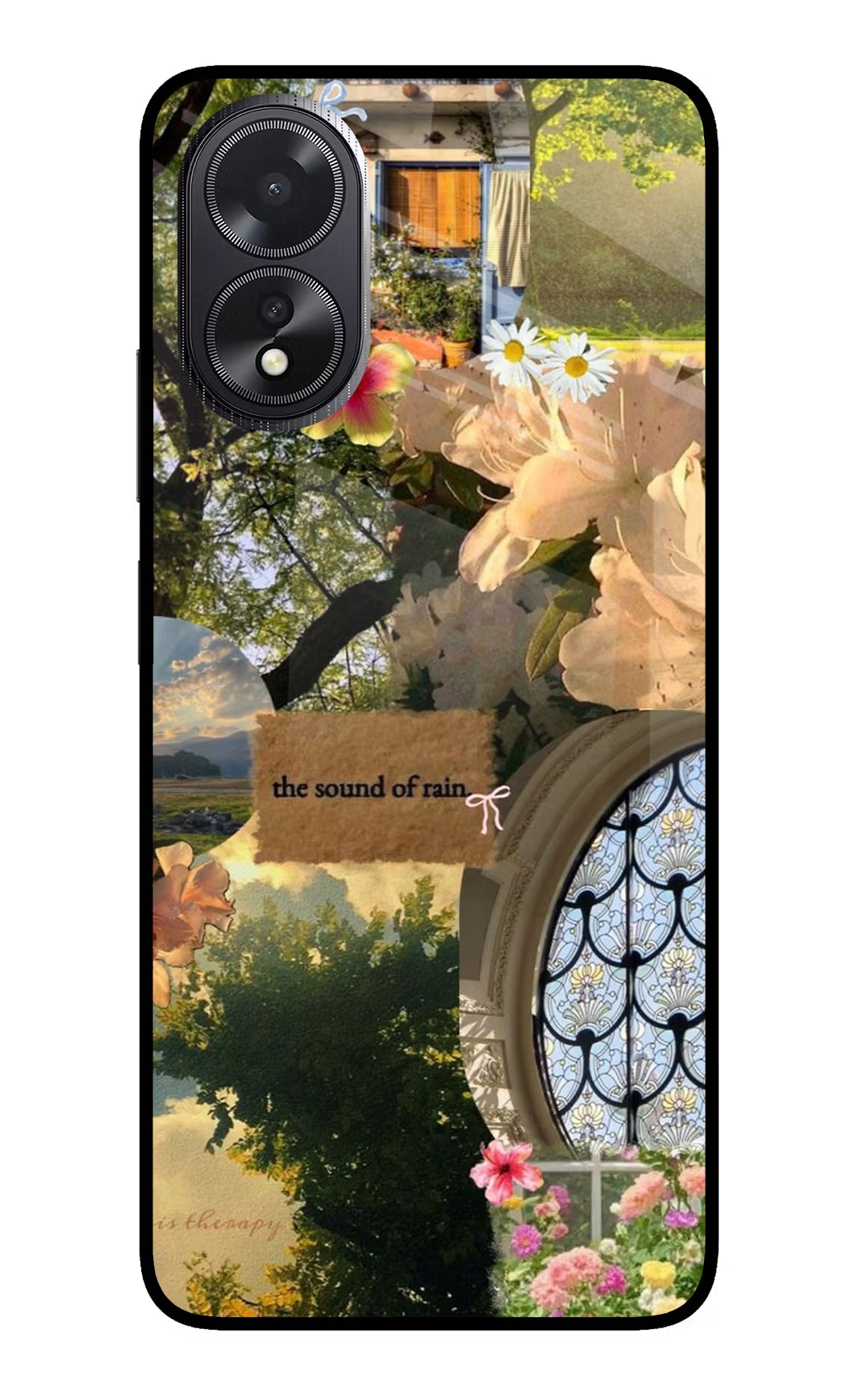 Rain Oppo A18/Oppo A38 Glass Case - Rain Oppo A18/Oppo A38 Glass Case Rain Oppo A18/Oppo A38 Glass Case