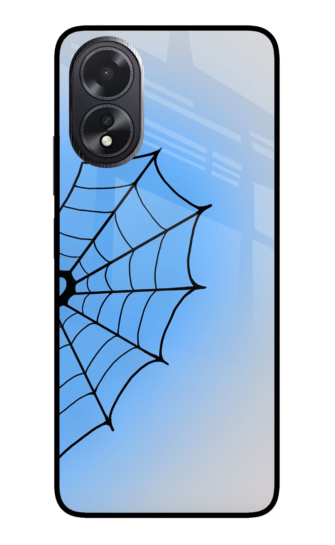 Blue Web Oppo A18/Oppo A38 Glass Case - Blue Web Oppo A18/Oppo A38 Glass Case Blue Web Oppo A18/Oppo A38 Glass Case