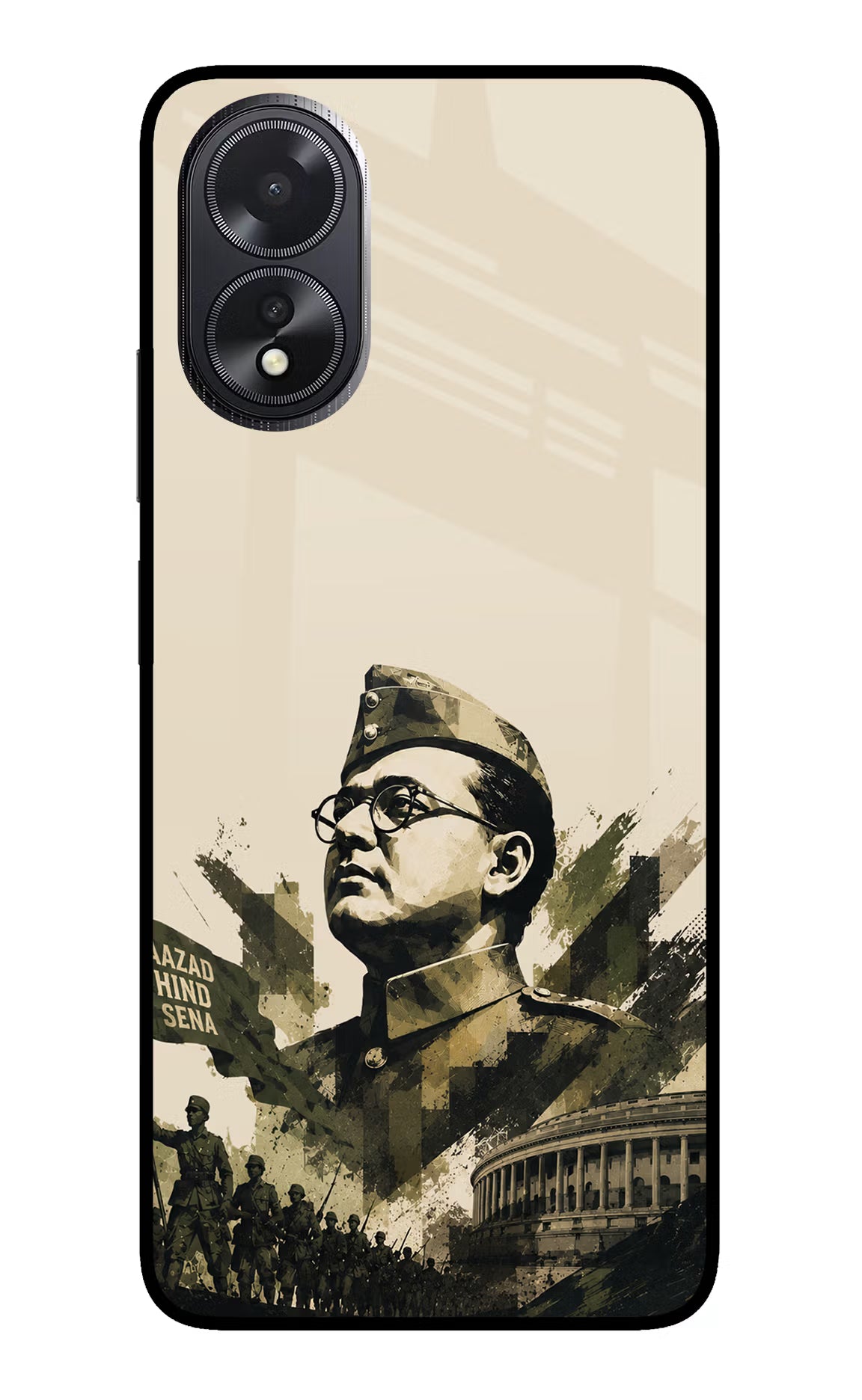 Netaji Rising Oppo A18/Oppo A38 Glass Case - Netaji Rising Oppo A18/Oppo A38 Glass Case Netaji Rising Oppo A18/Oppo A38 Glass Case