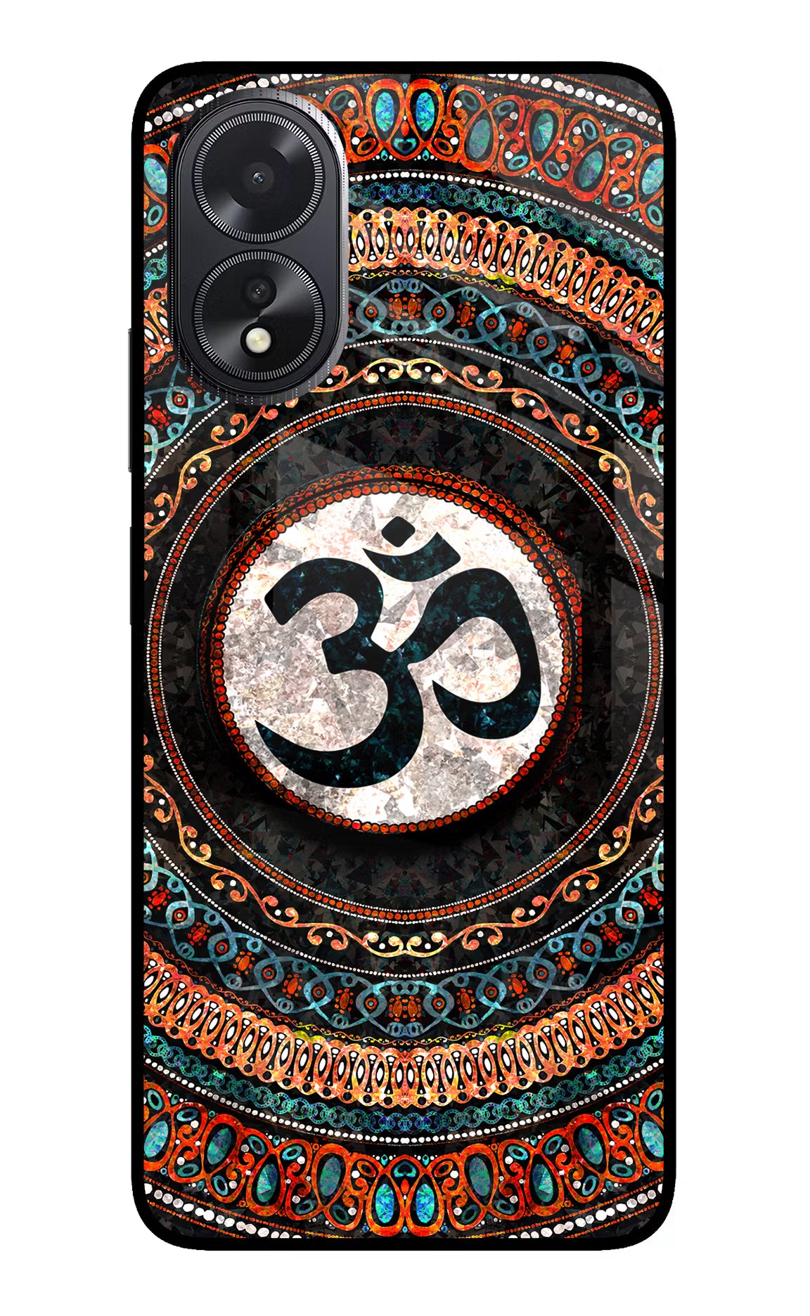 Om Culture Oppo A18/Oppo A38 Glass Case - Om Culture Oppo A18/Oppo A38 Glass Case Om Culture Oppo A18/Oppo A38 Glass Case