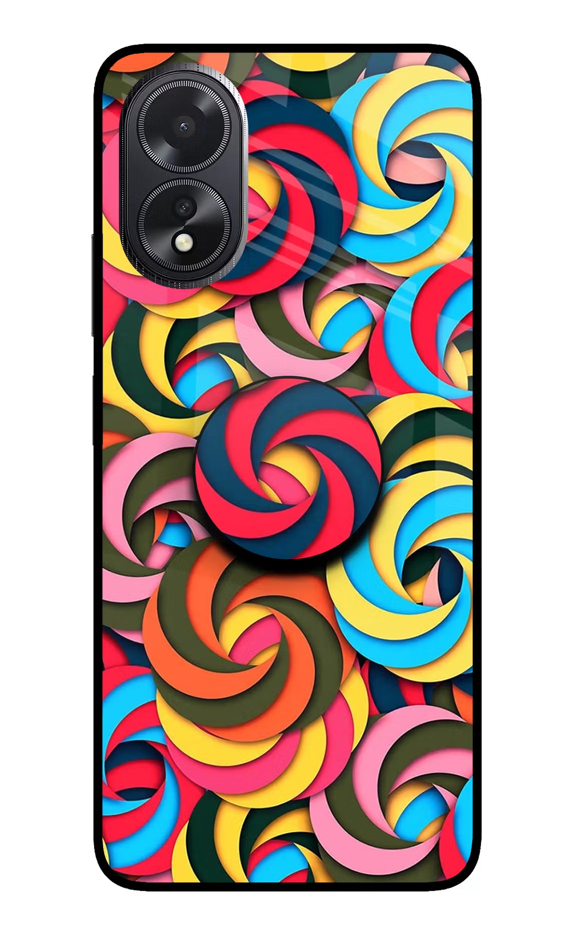 Spiral Pattern Oppo A18/Oppo A38 Glass Case - Spiral Pattern Oppo A18/Oppo A38 Glass Case Spiral Pattern Oppo A18/Oppo A38 Glass Case