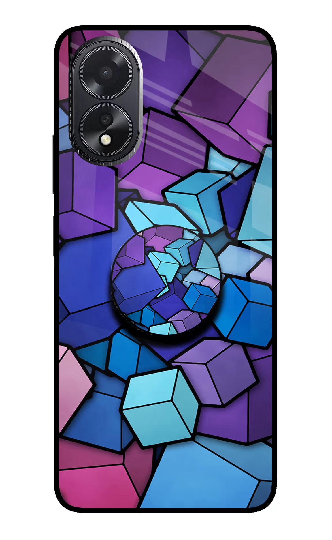 Cubic Abstract Oppo A18/Oppo A38 Glass Case - Cubic Abstract Oppo A18/Oppo A38 Glass Case Cubic Abstract Oppo A18/Oppo A38 Glass Case
